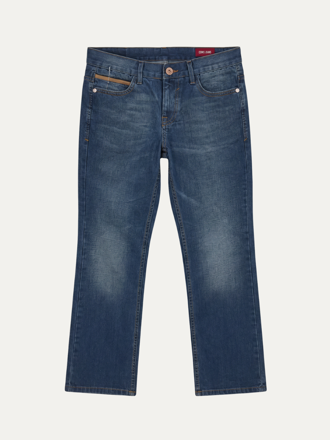 Pánske Džínsy – Modrá Bootcut Vintage -12