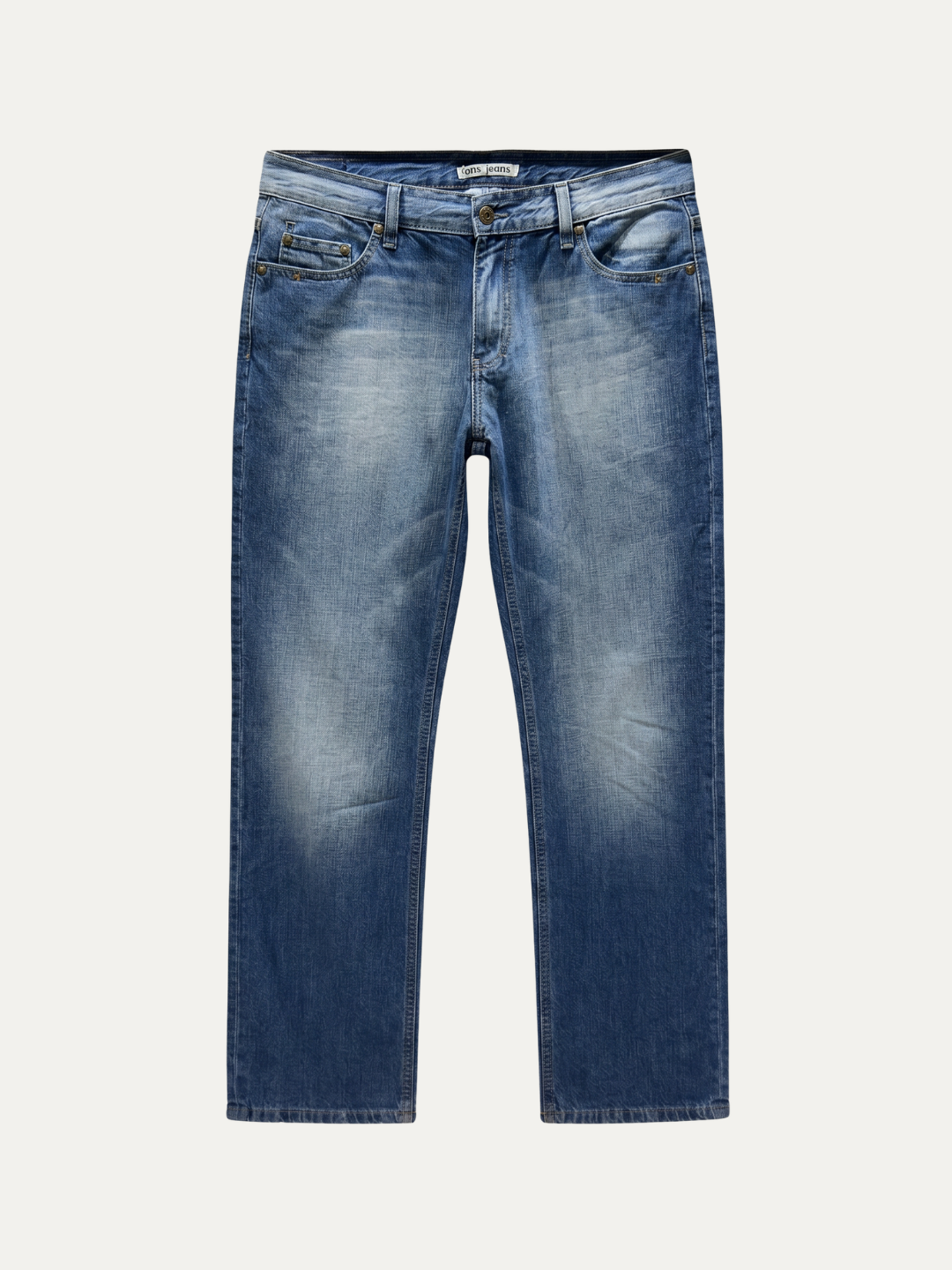 Pánske Džínsy – Modrá Jacquard Texture Straight -20