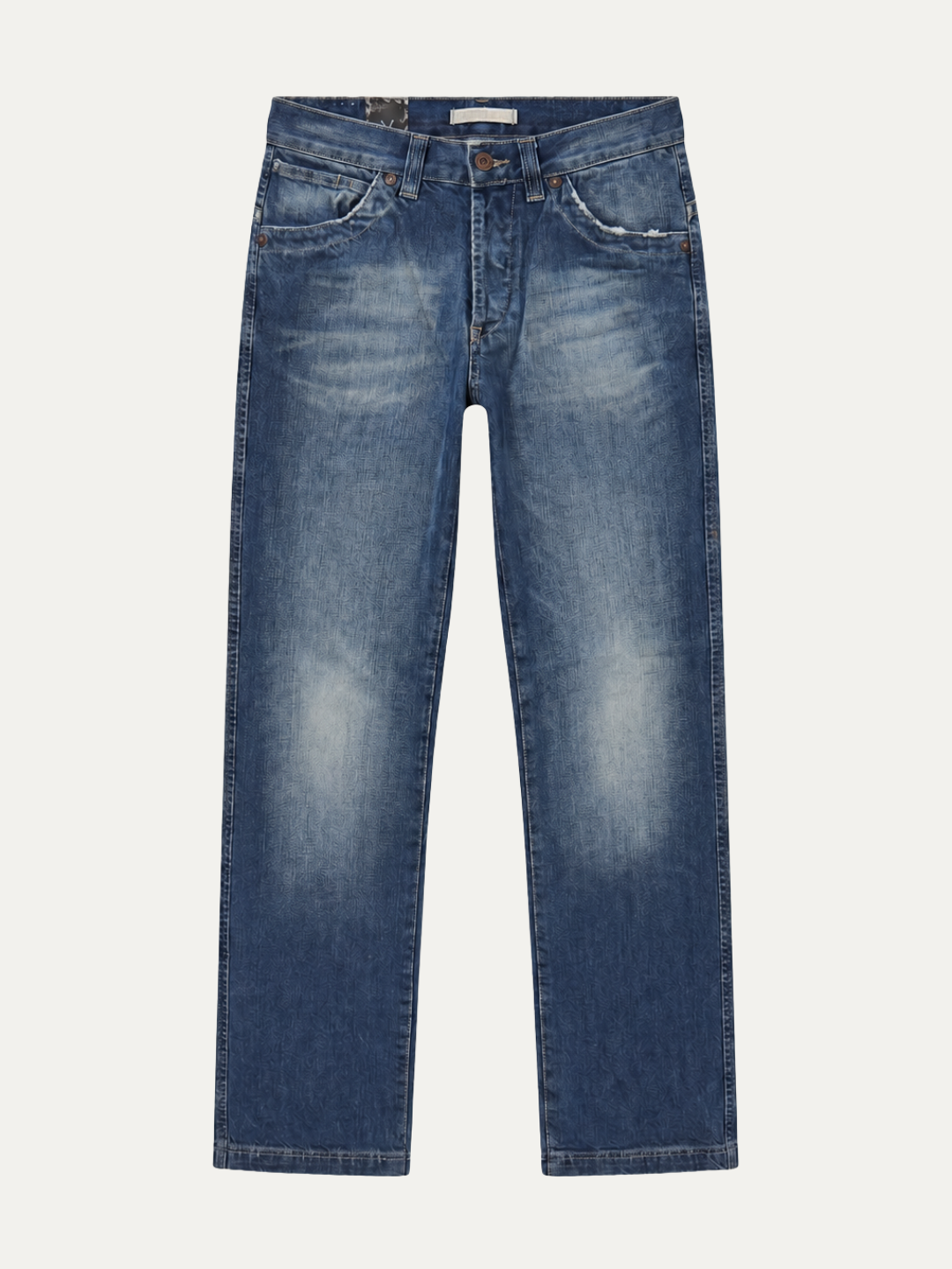 Pánske Džínsy – Modrá Vintage Distressed Straight -23