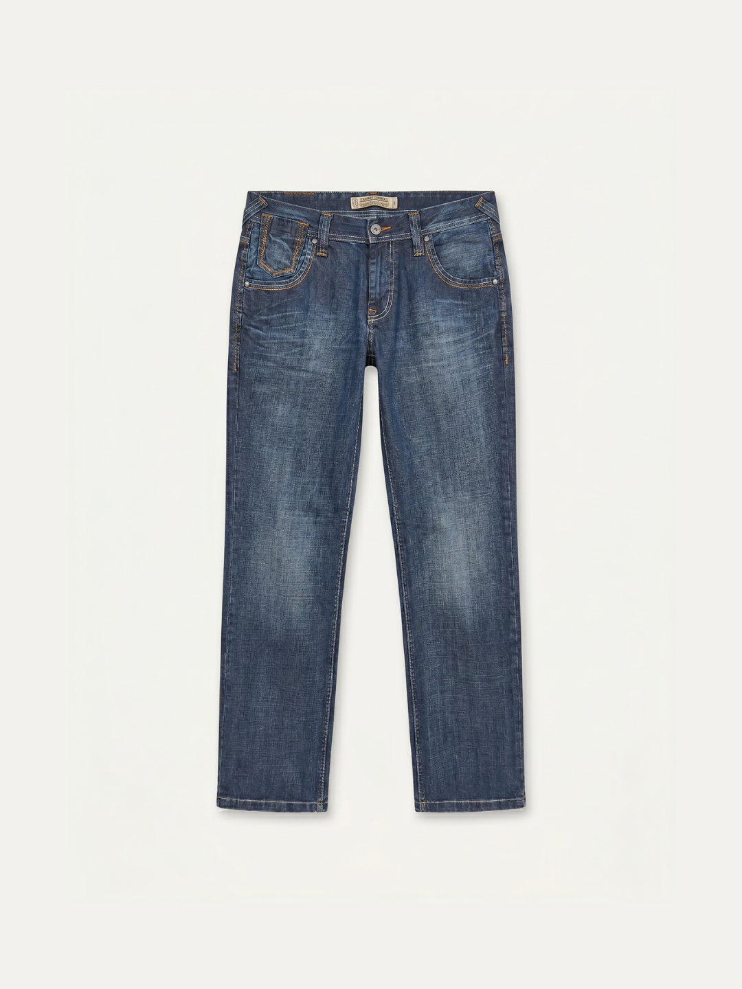 Pánske Džínsy – Modrá Vintage Relaxed Fit -6
