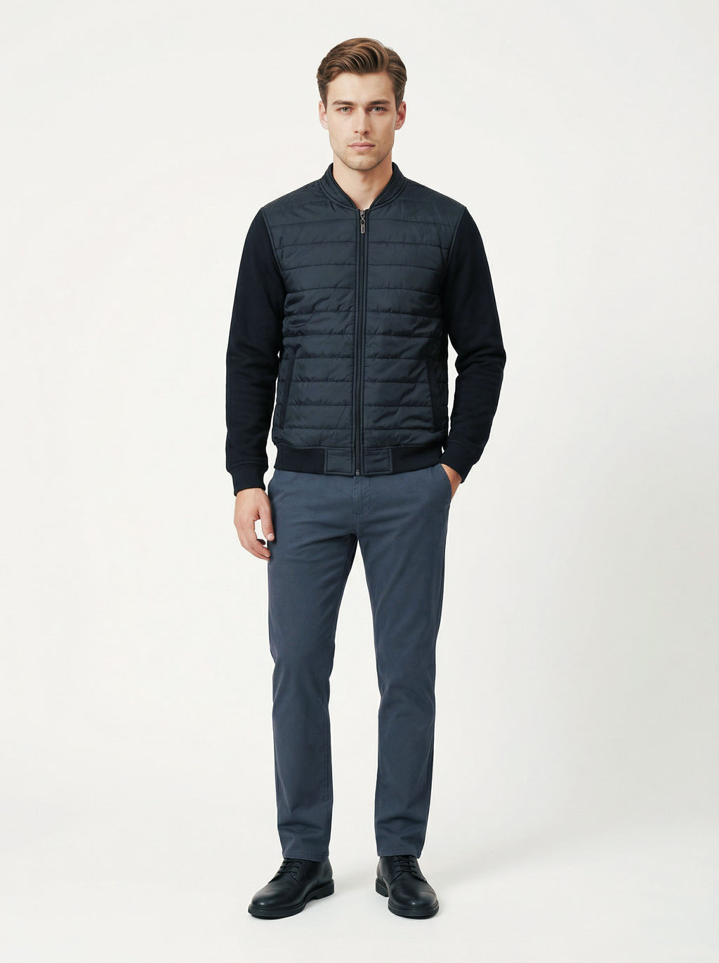 Antracid pánska mikino-bunda - prešivaná, bomber, casual - Franco fashion