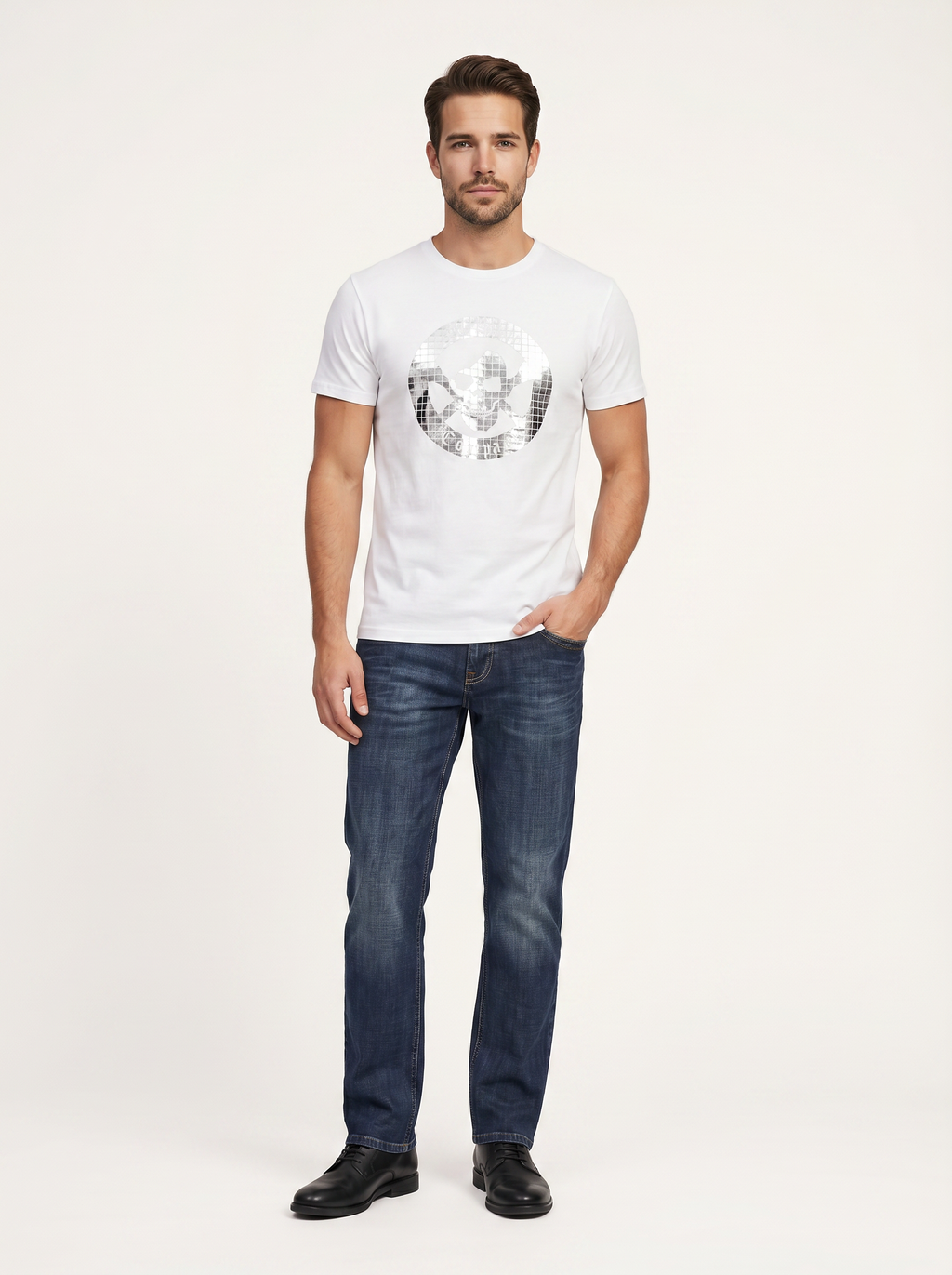 Pánske Džínsy – Modrá Vintage Relaxed Fit -6