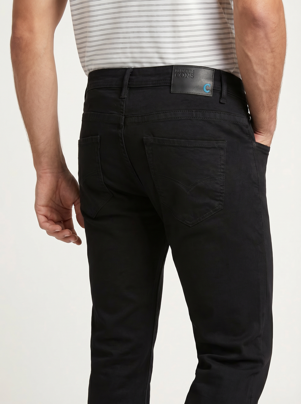 Pánske Džínsy – Čierna Straight Fit -8