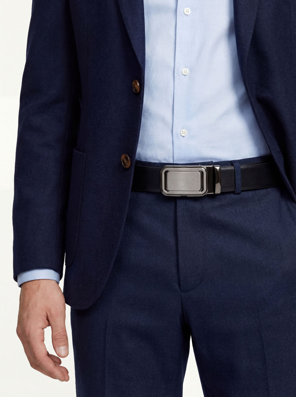 Pánsky Opasok Čierny Kožený - Elegantný Kožený Opasok