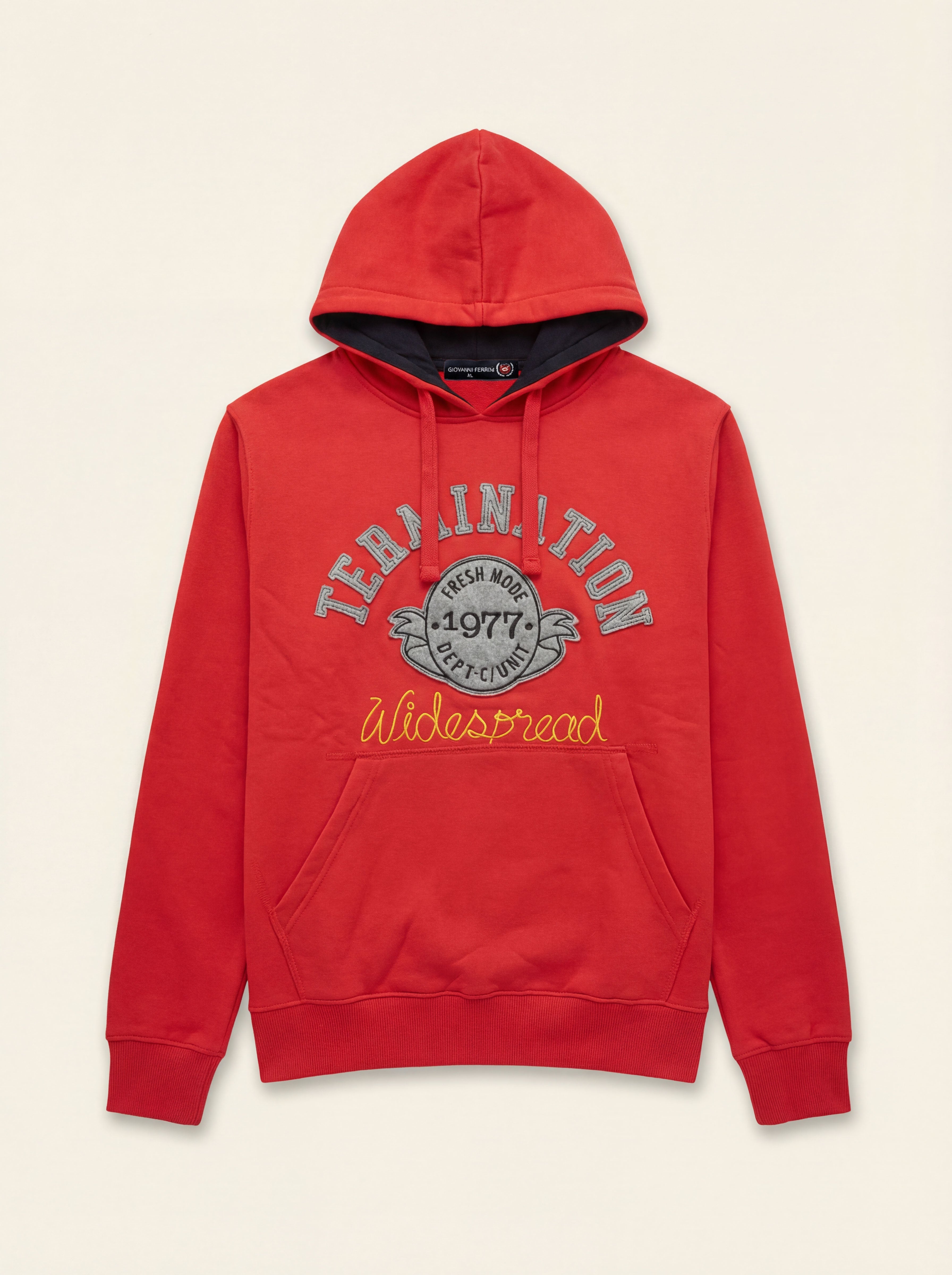 Pánska Mikina Termination Červená - Bavlnená Mikina - Franco fashion