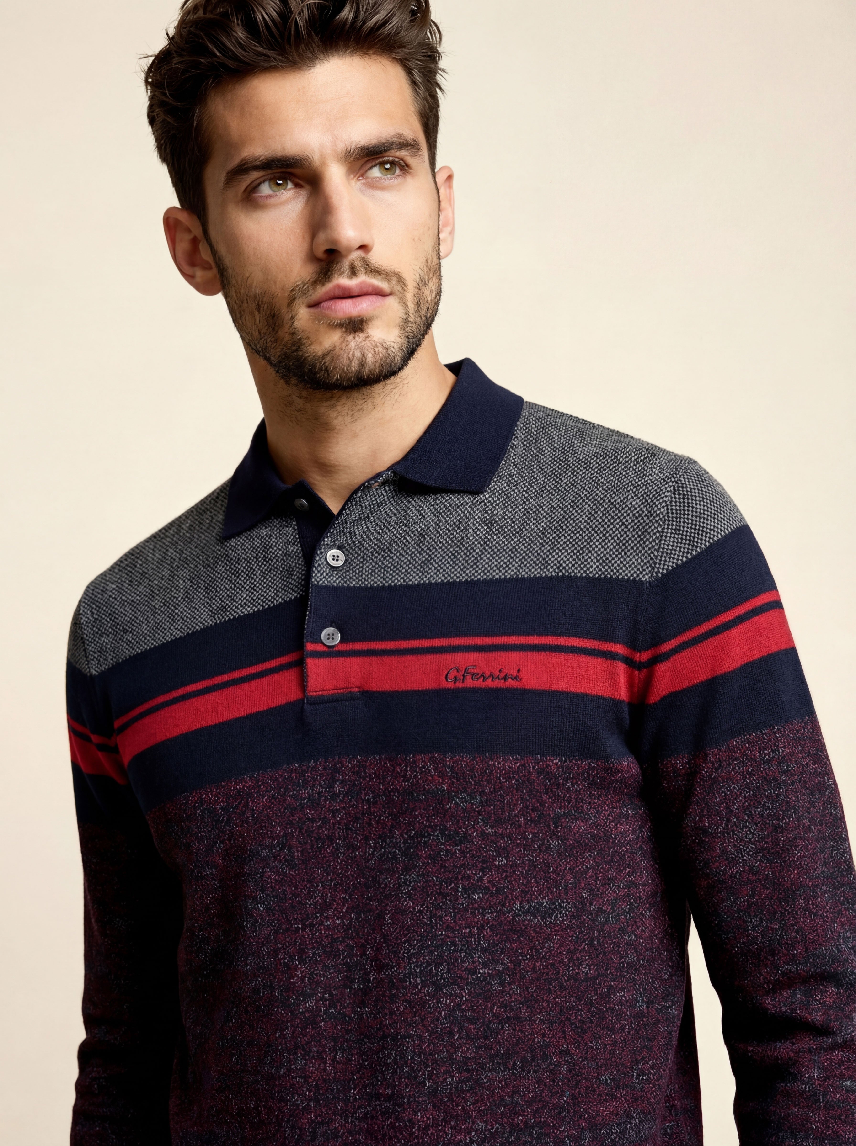 Pánska Polokošeľa Giovanni Ferinni s Dlhým Rukávom - Elegantná Polokošeľa - Franco fashion