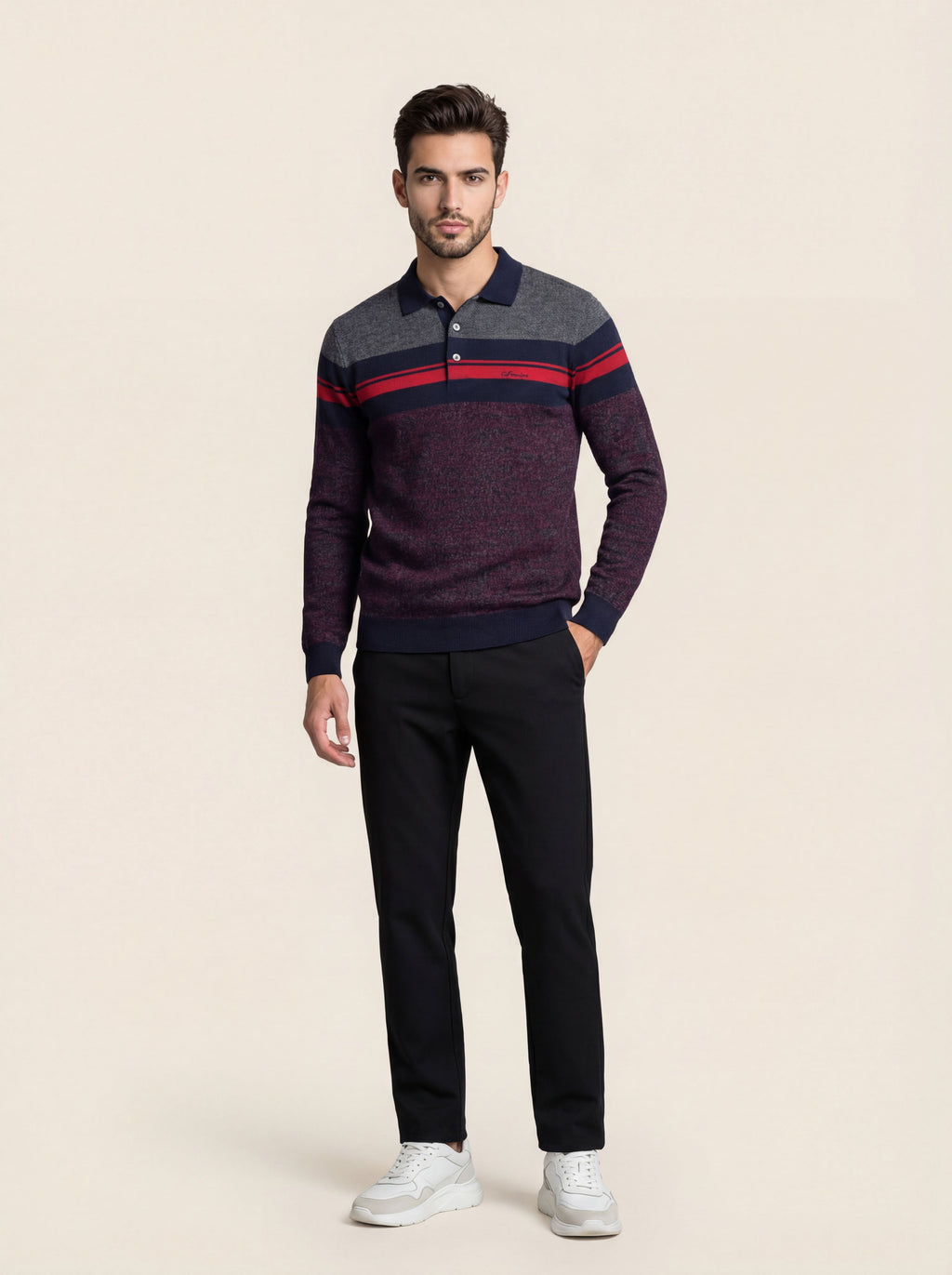 Pánska Polokošeľa Giovanni Ferinni s Dlhým Rukávom - Elegantná Polokošeľa - Franco fashion