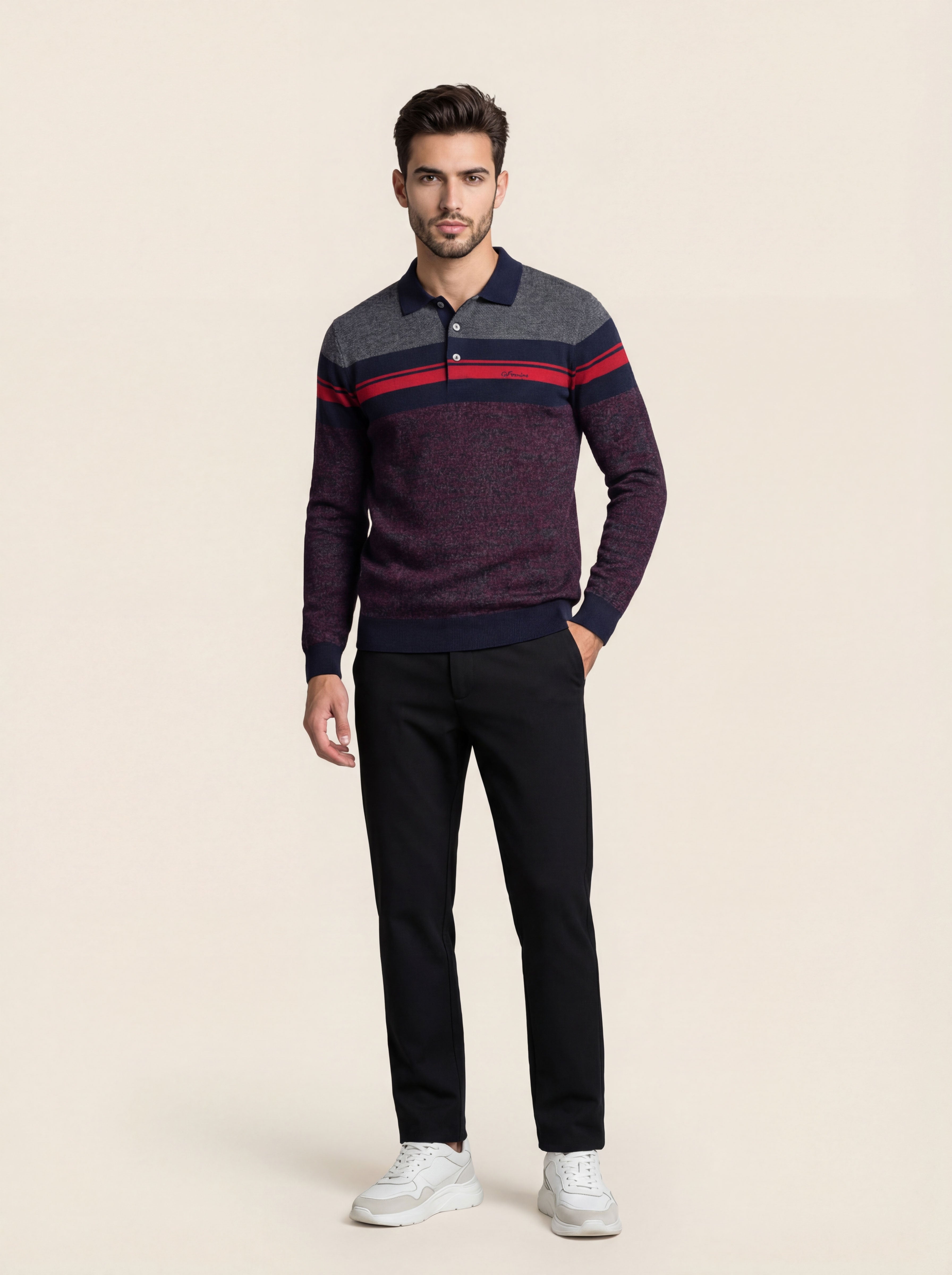 Pánska Polokošeľa Giovanni Ferinni s Dlhým Rukávom - Elegantná Polokošeľa - Franco fashion