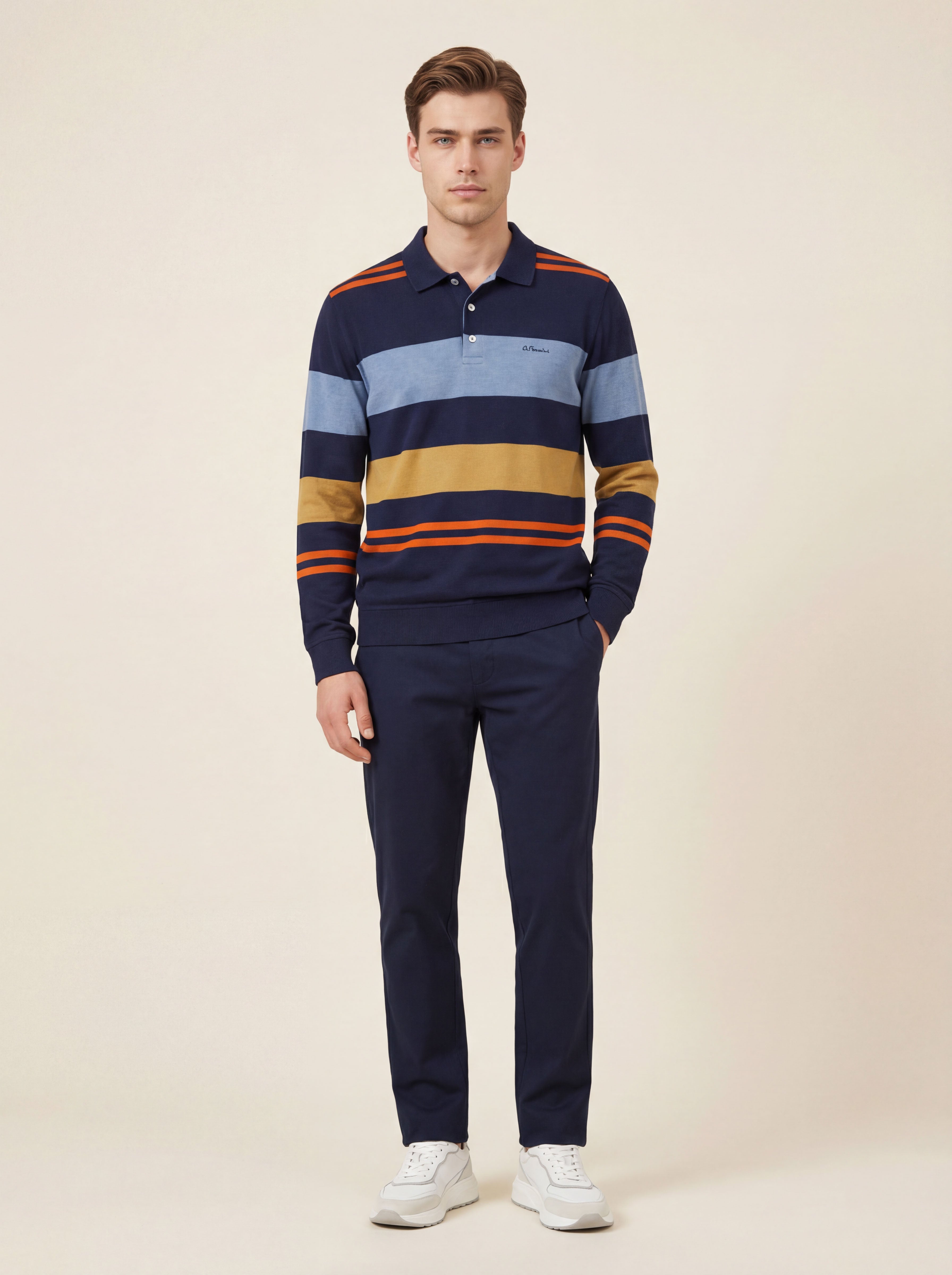 Pánska Polokošeľa Giovanni Ferinni s Dlhým Rukávom - Moderný Dizajn - Franco fashion