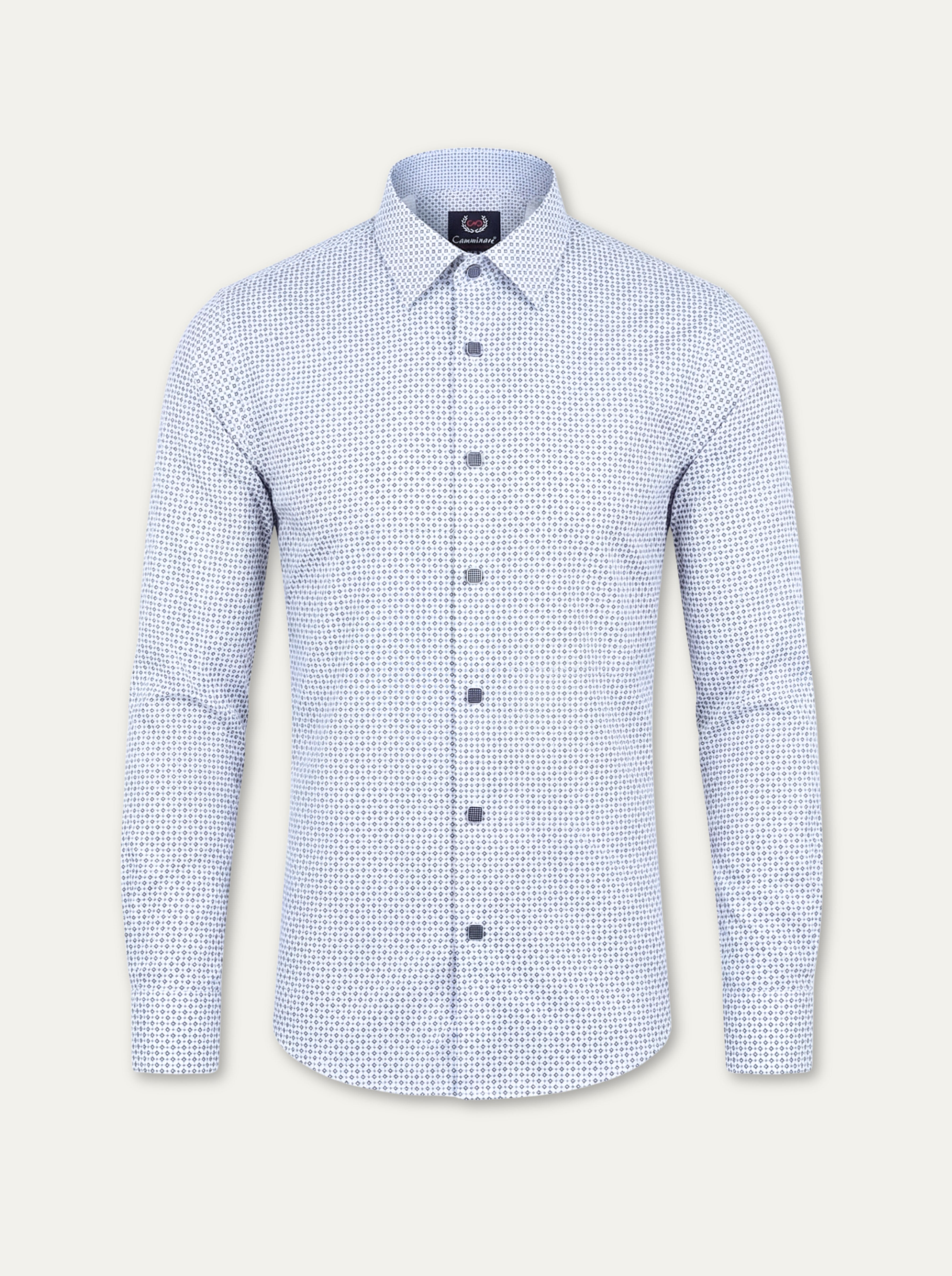 Pánska biela košeľa s Camminare  - elegantná slim fit košeľa - Franco fashion