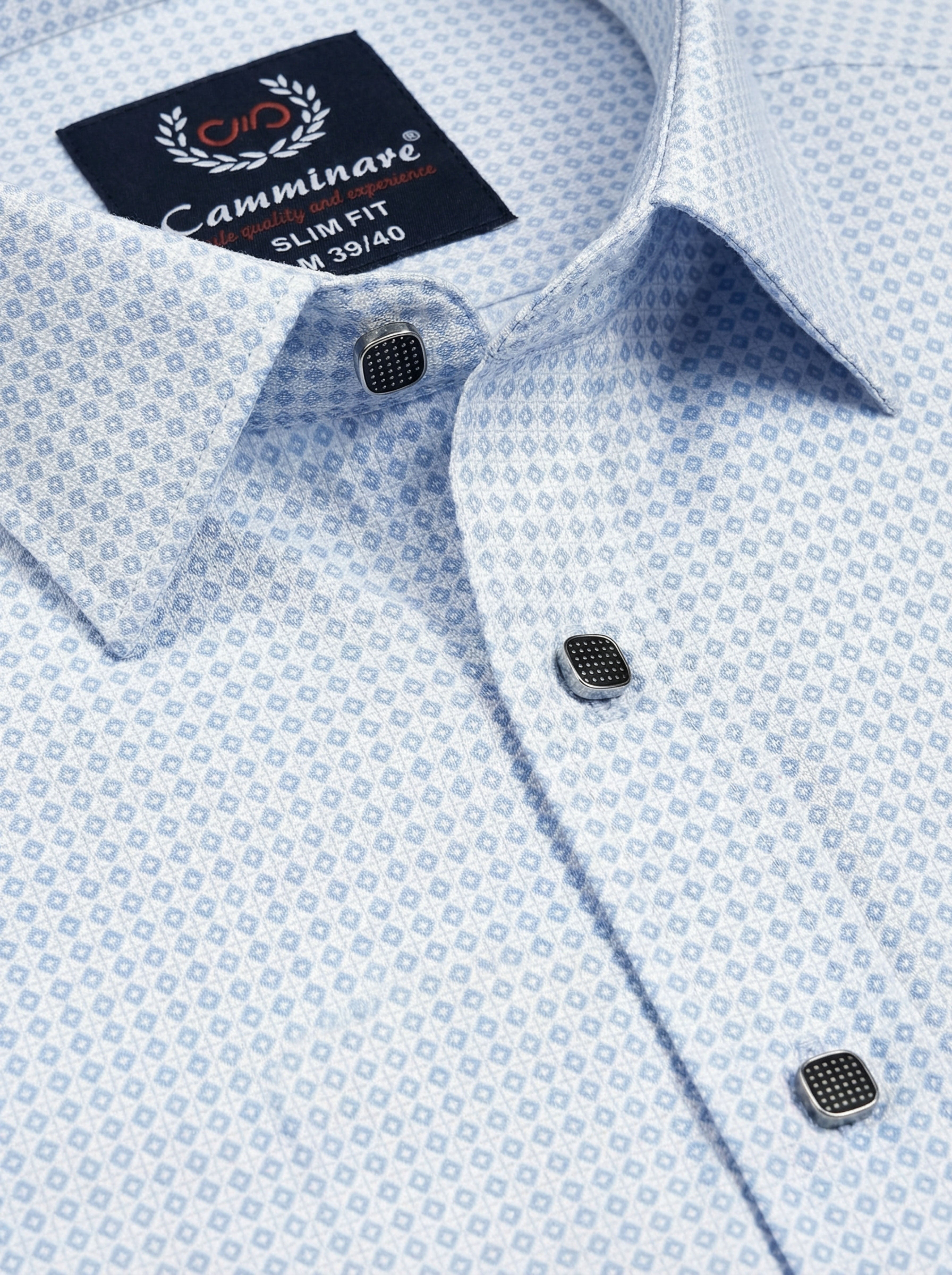 Pánska  košeľa  Camminare s geometrickým vzorom - elegantná slim fit košeľa - Franco fashion