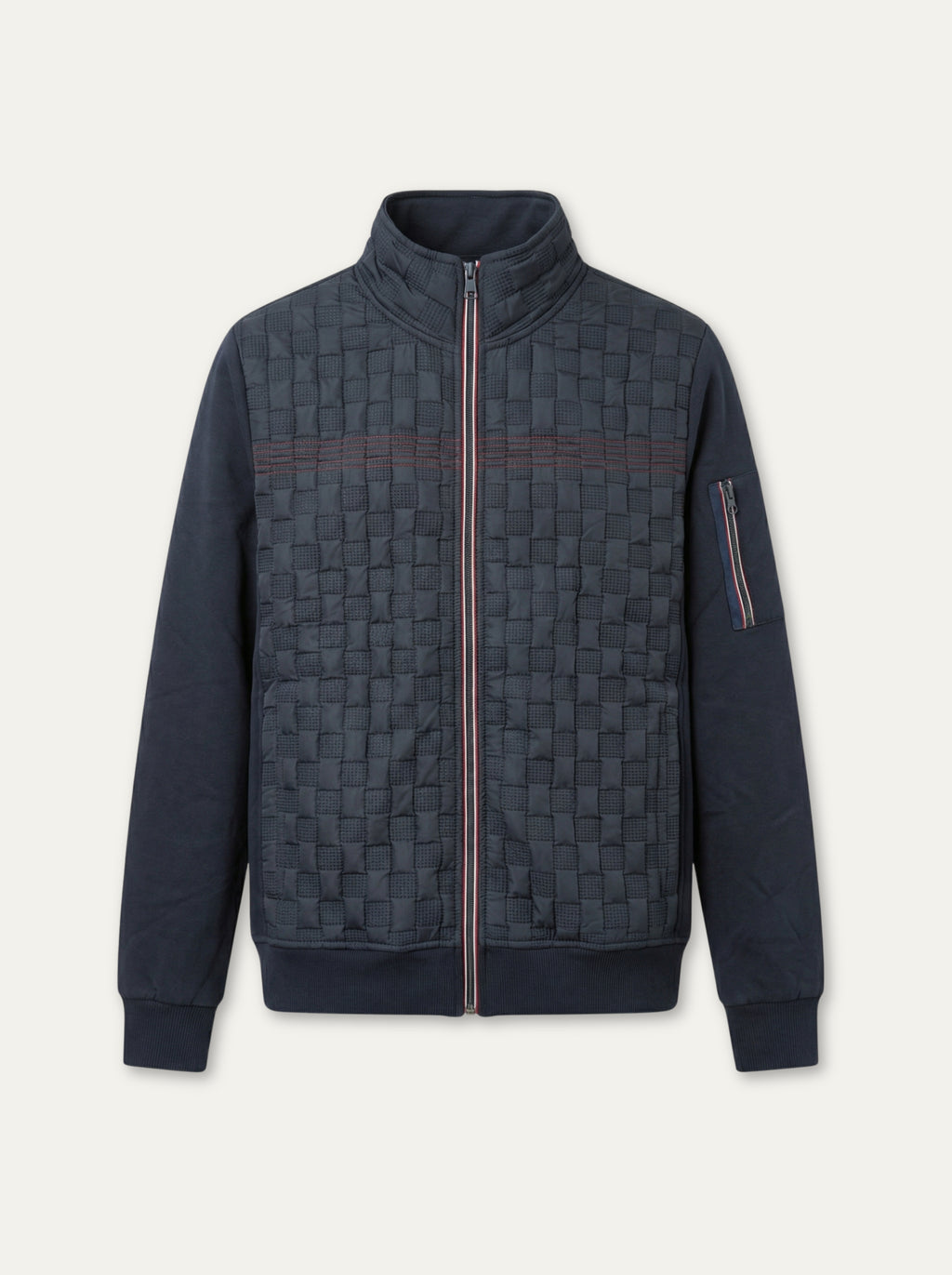 Pánska mikina Antracid na zips s textúrovaným vzorom - Franco fashion