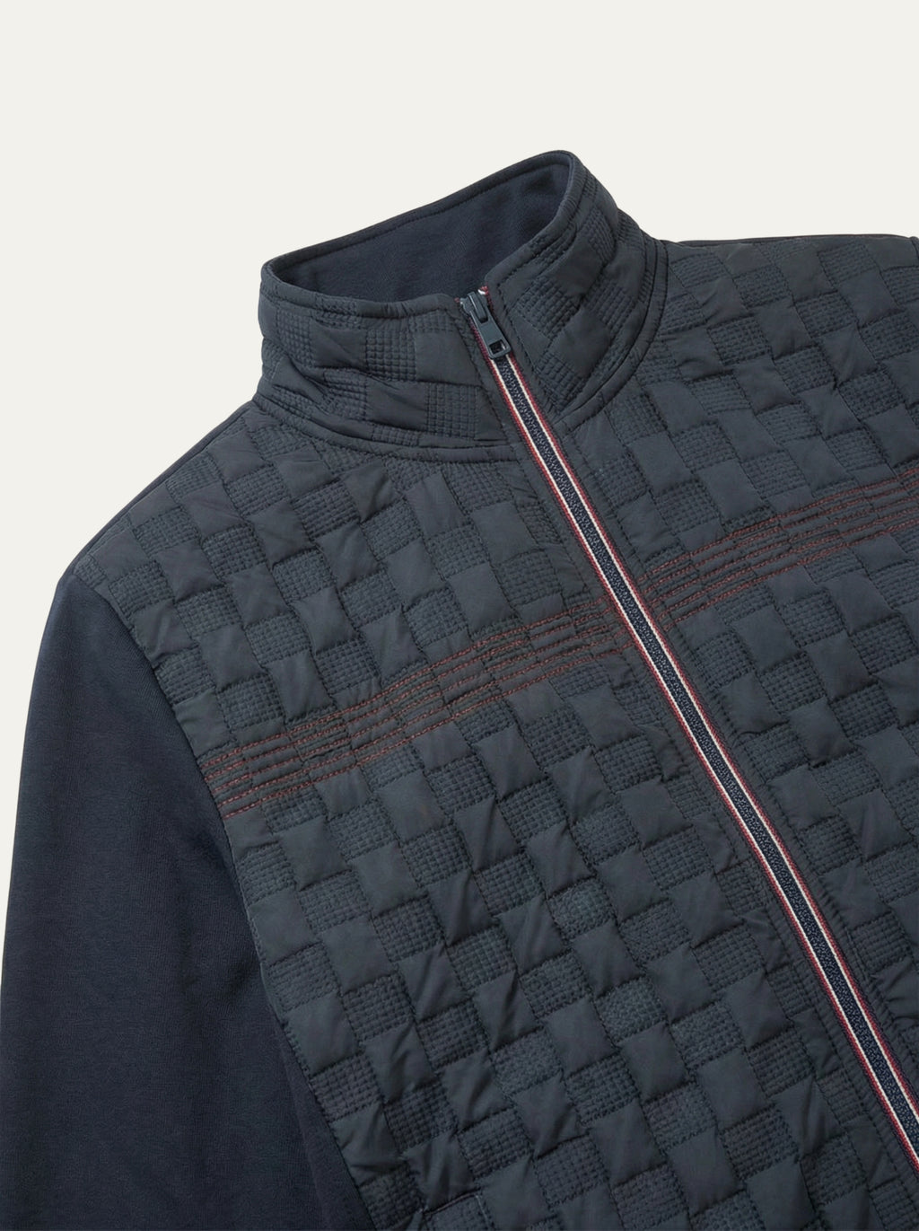 Pánska mikina Antracid na zips s textúrovaným vzorom - Franco fashion