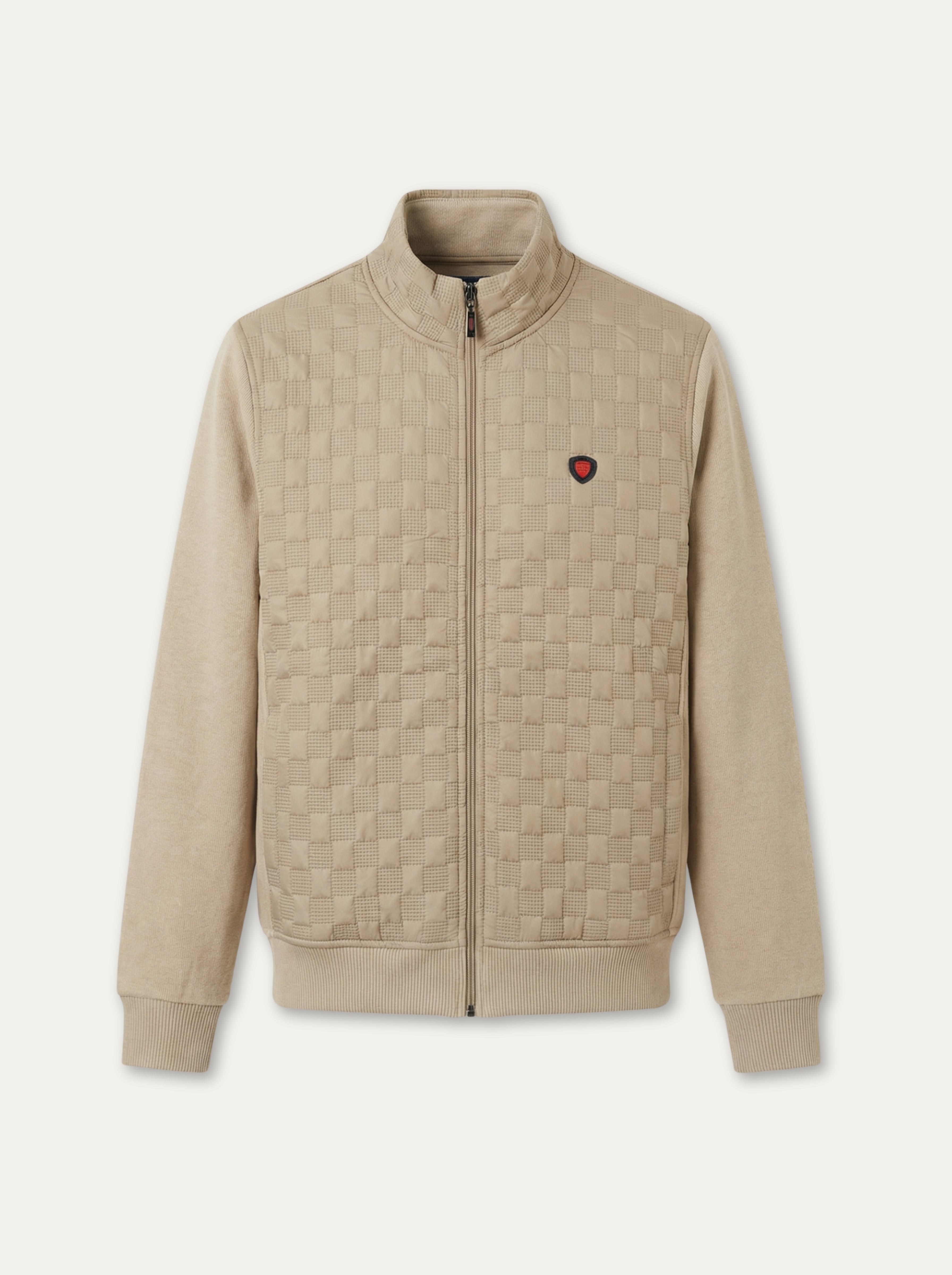 Pánska mikina  Antracid  s kockovanou  textúrou - Franco fashion