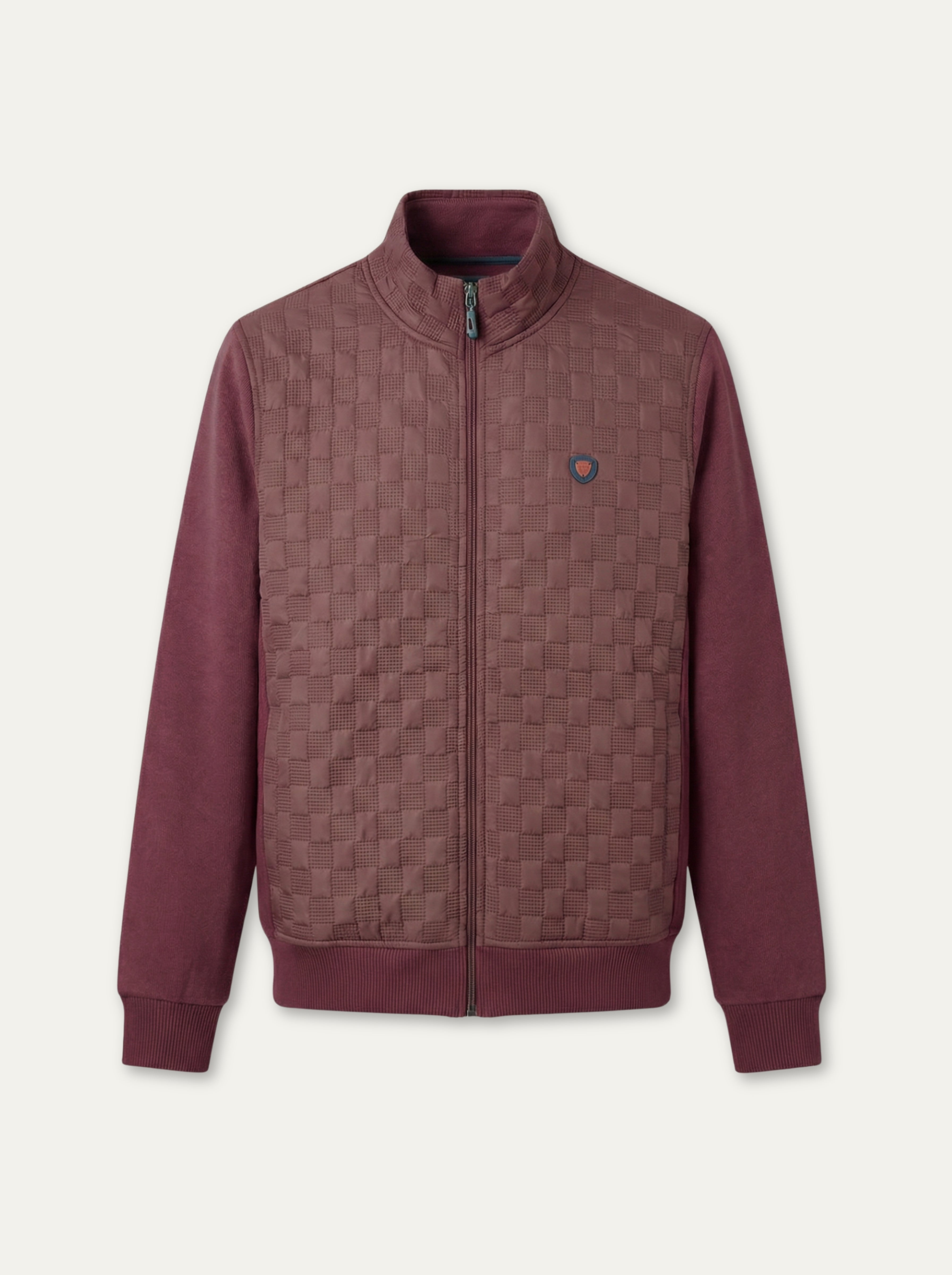 Pánska mikina  Antracid  s kockovanou  textúrou - Franco fashion