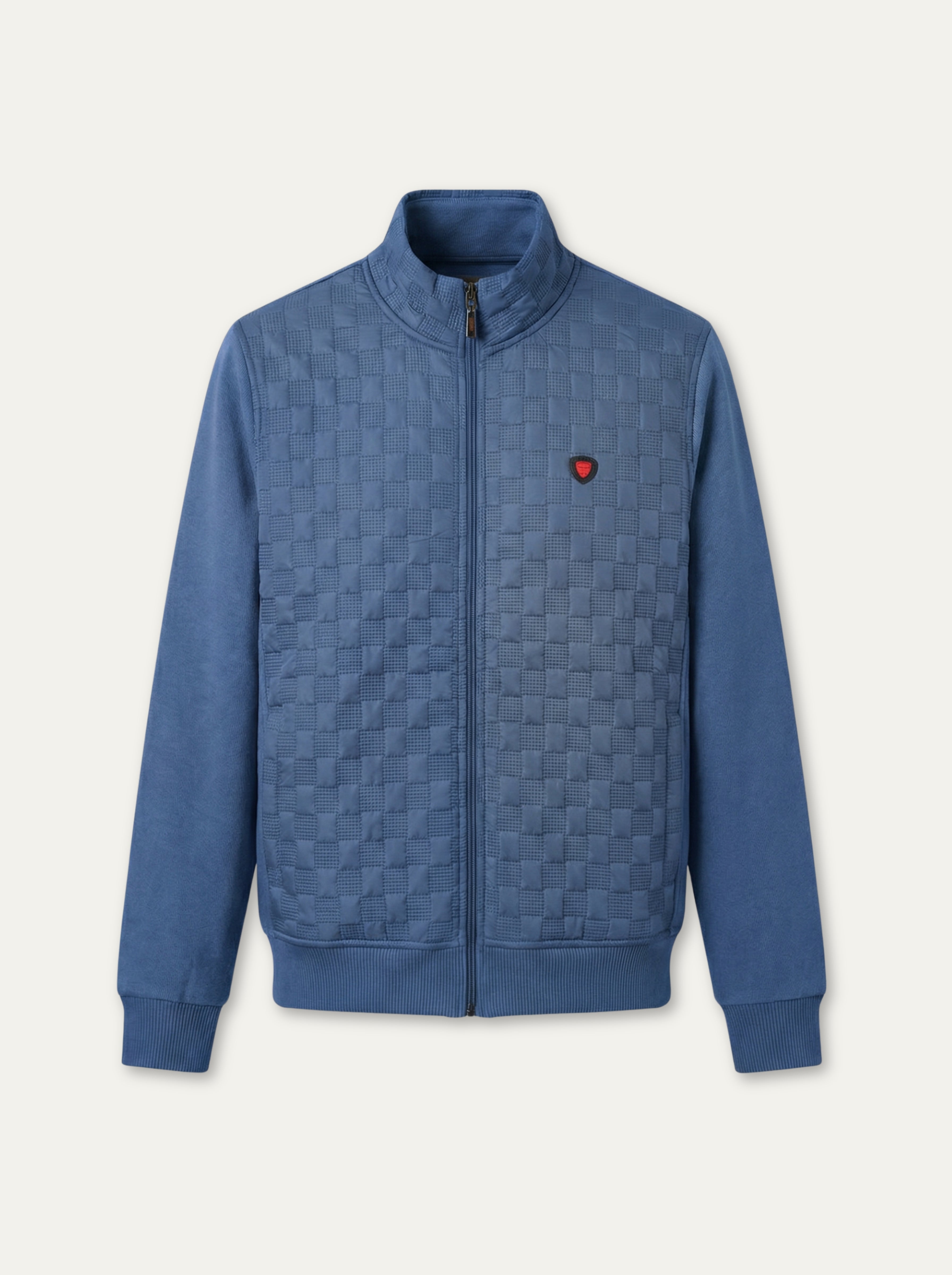 Pánska mikina  Antracid  s kockovanou  textúrou - Franco fashion