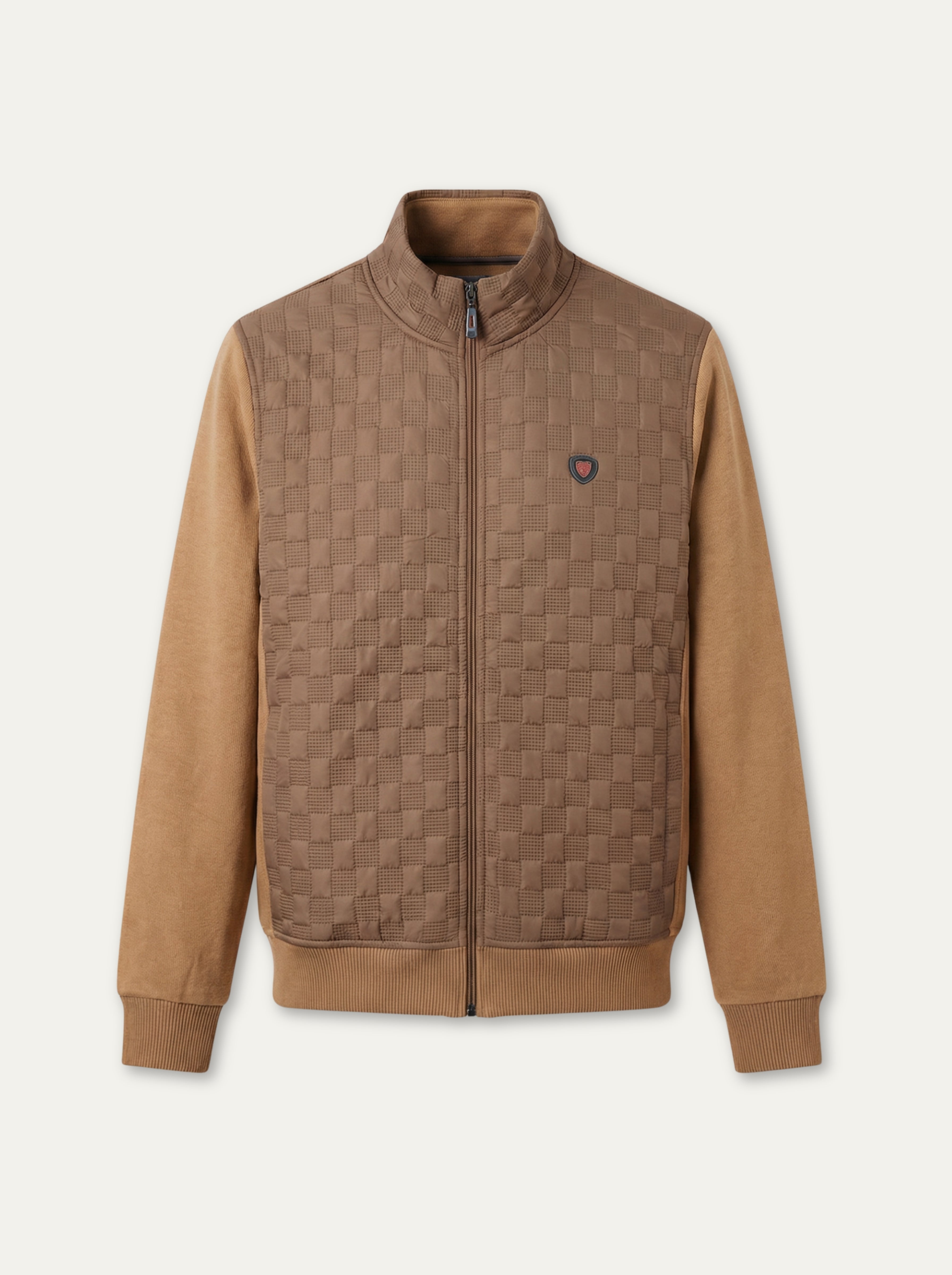 Pánska mikina  Antracid  s kockovanou  textúrou - Franco fashion