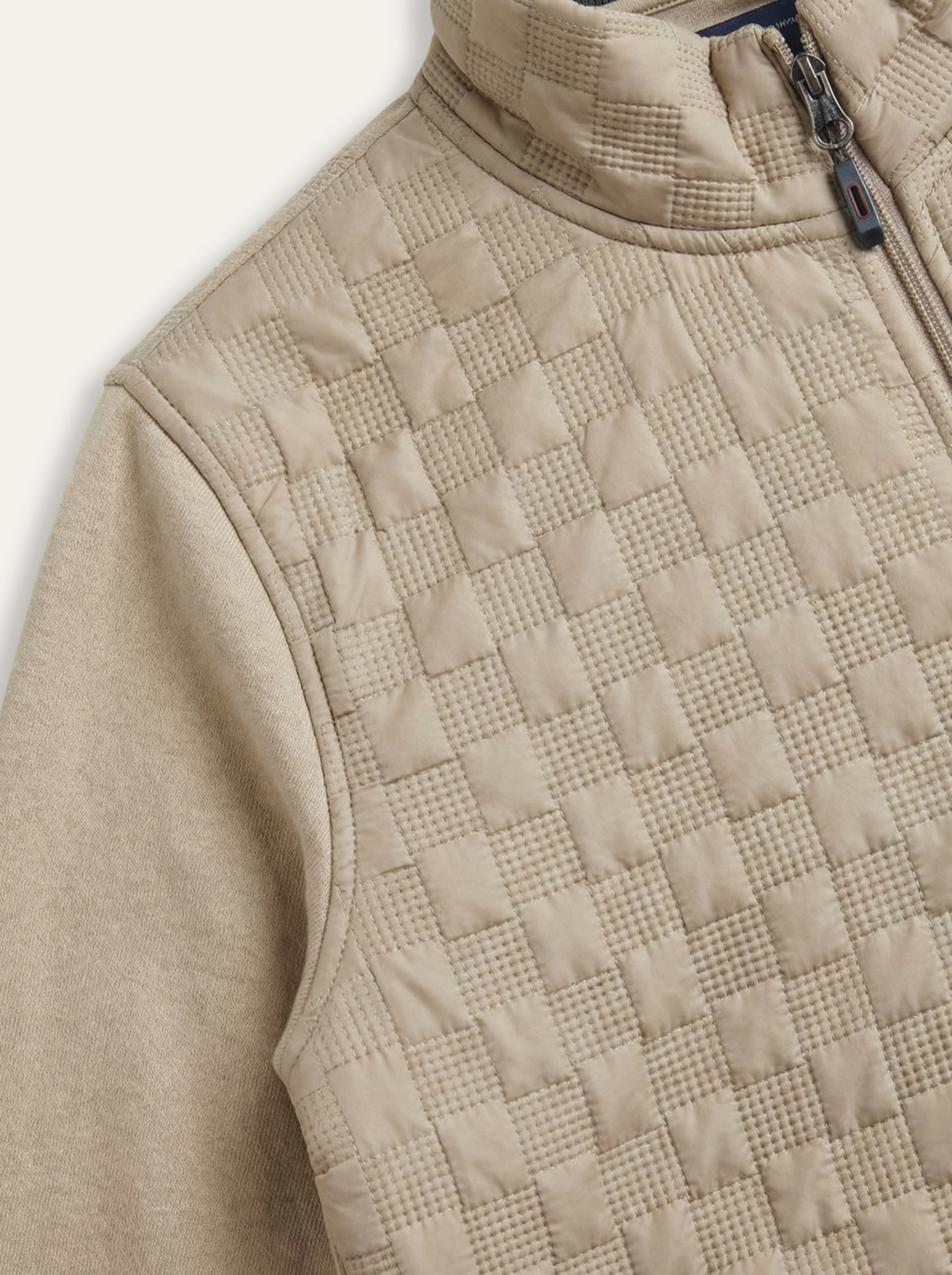 Pánska mikina  Antracid  s kockovanou  textúrou - Franco fashion