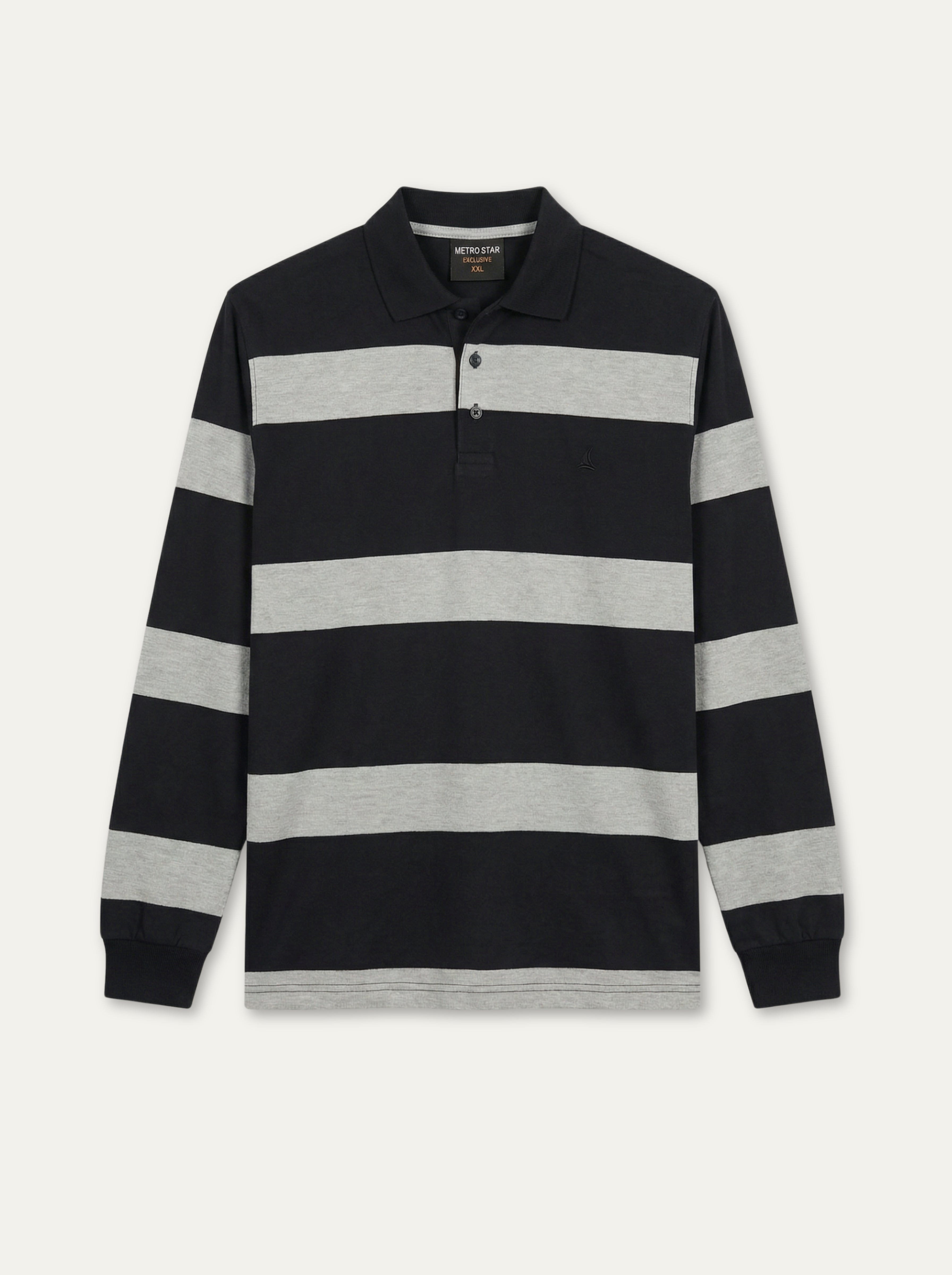 Pánska polokošeľa Metro Star s kontrastnými pruhmi a dlhým rukávom - Franco fashion