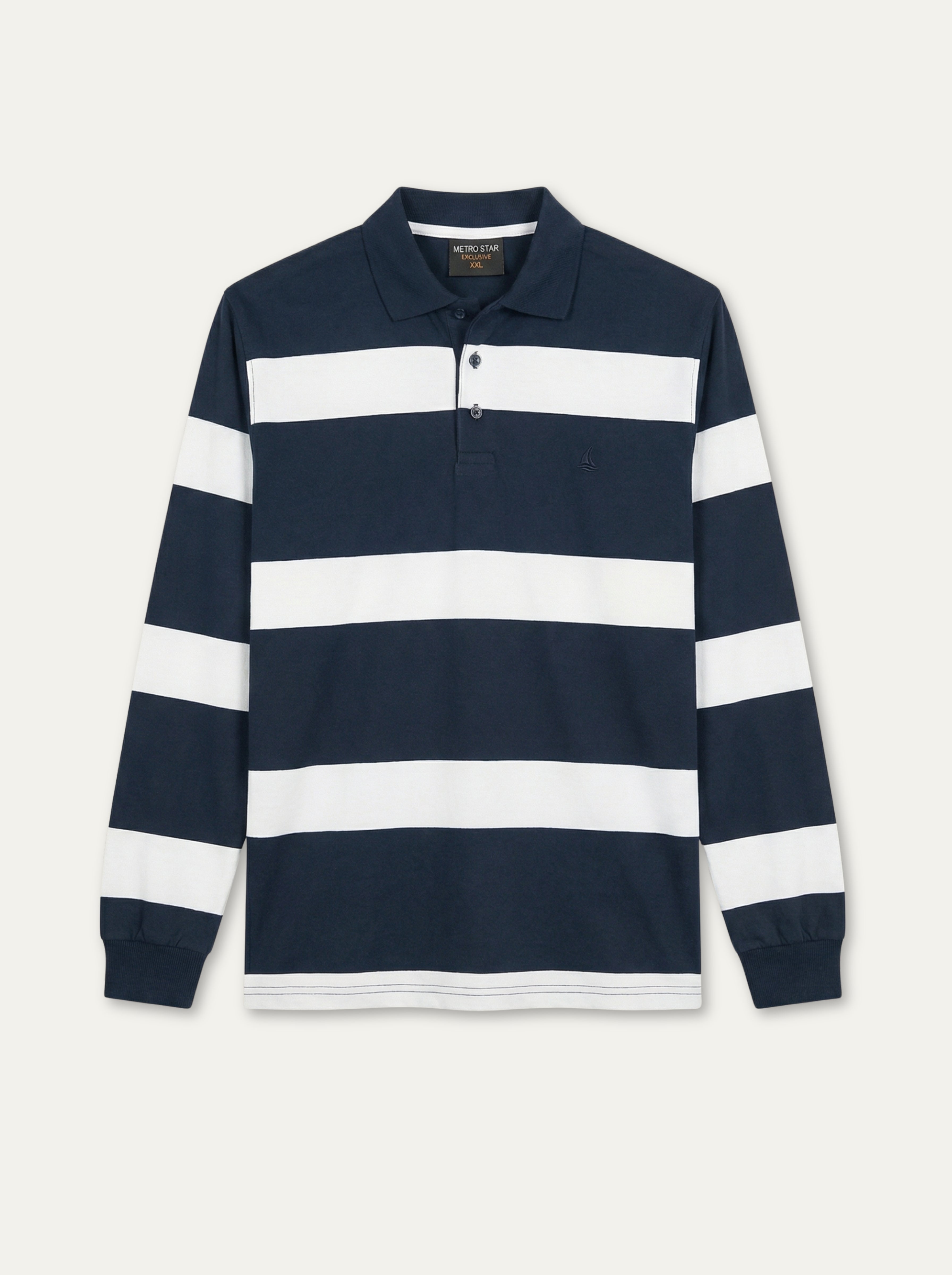 Pánska polokošeľa Metro Star s kontrastnými pruhmi a dlhým rukávom - Franco fashion