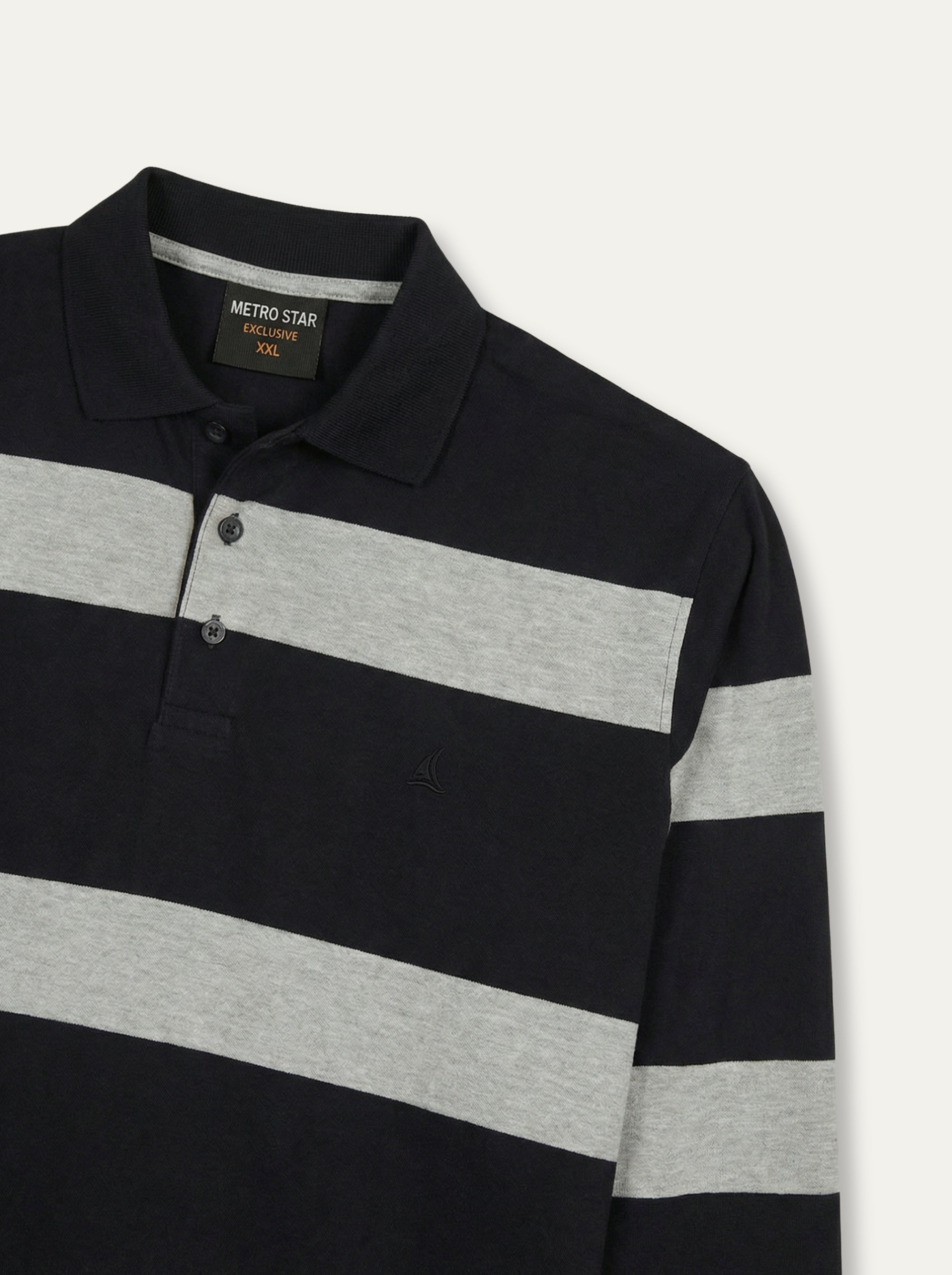 Pánska polokošeľa Metro Star s kontrastnými pruhmi a dlhým rukávom - Franco fashion