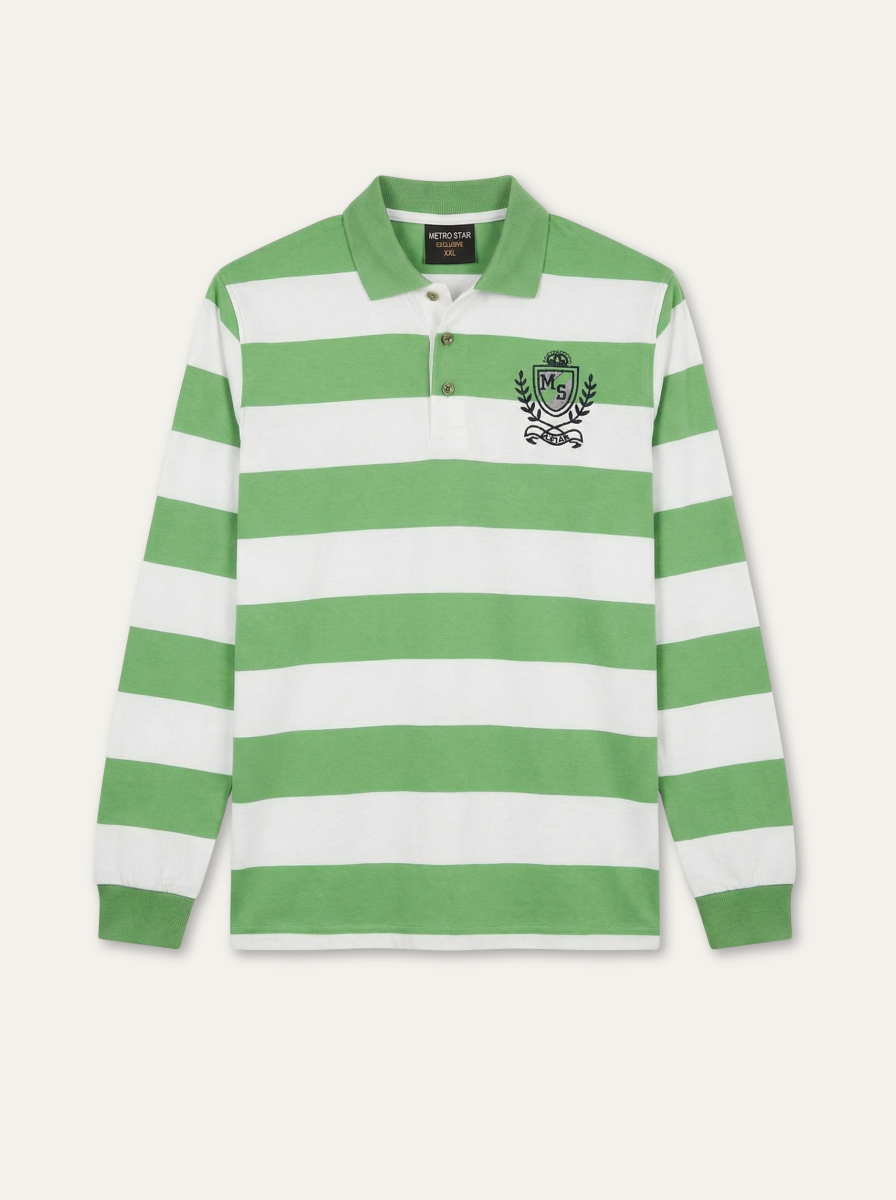 Pánska polokošeľa Metro Star  s prúhmi a dlhým rukávom - Franco fashion