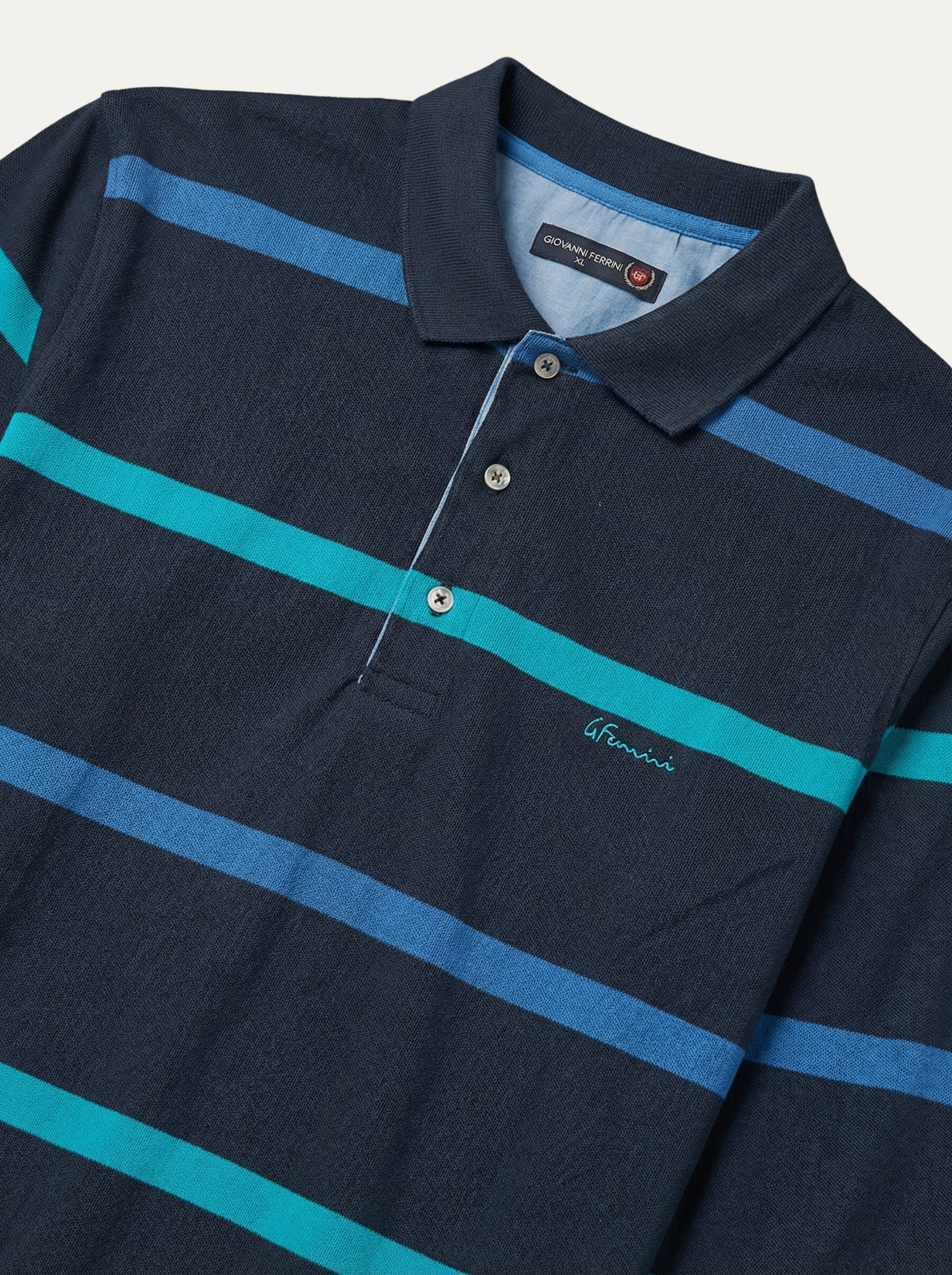 Pánska polokošeľa s dlhým rukávom Giovanni Ferinni pruhovaná - Franco fashion