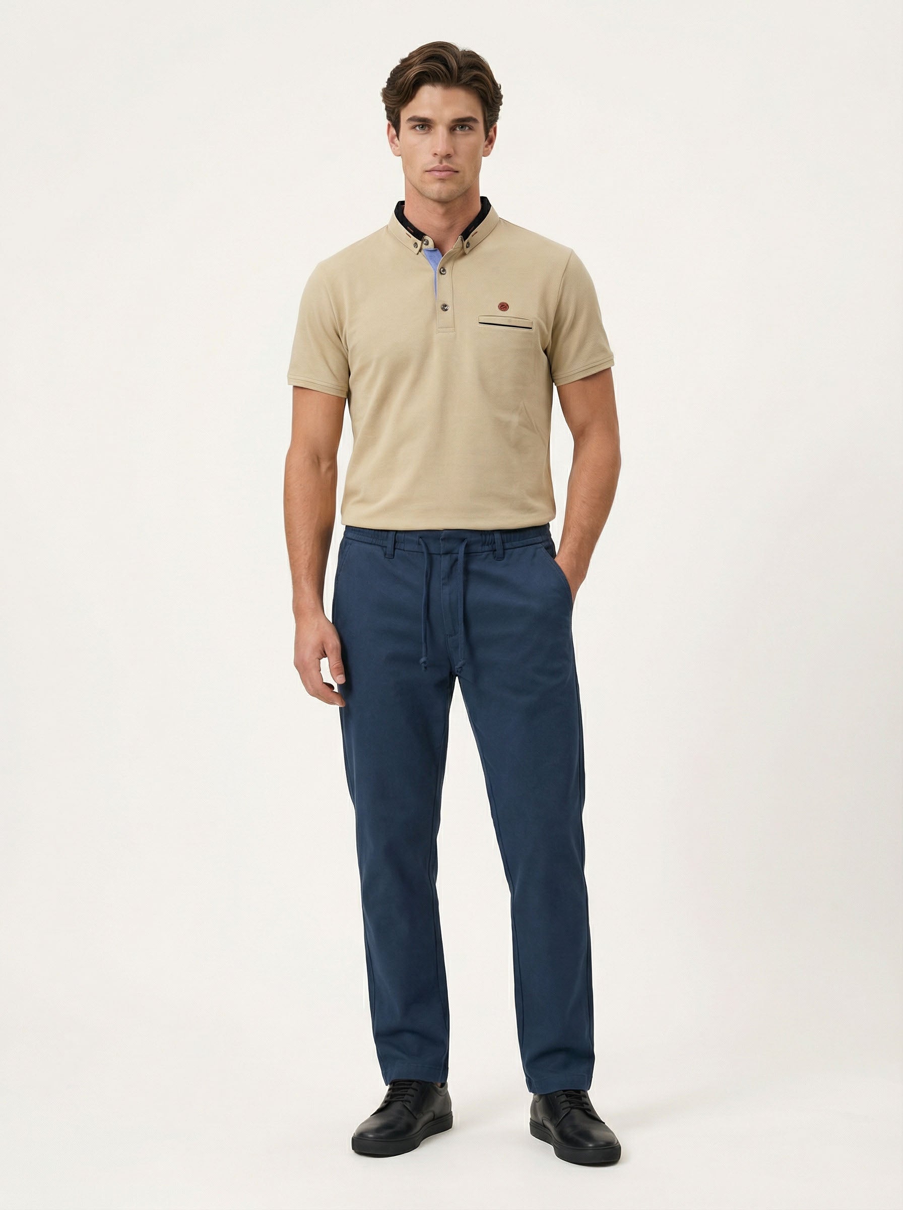 Pánska polokošeľa s náprsným vreckom - bavlnená, prémium, klasická - Franco fashion