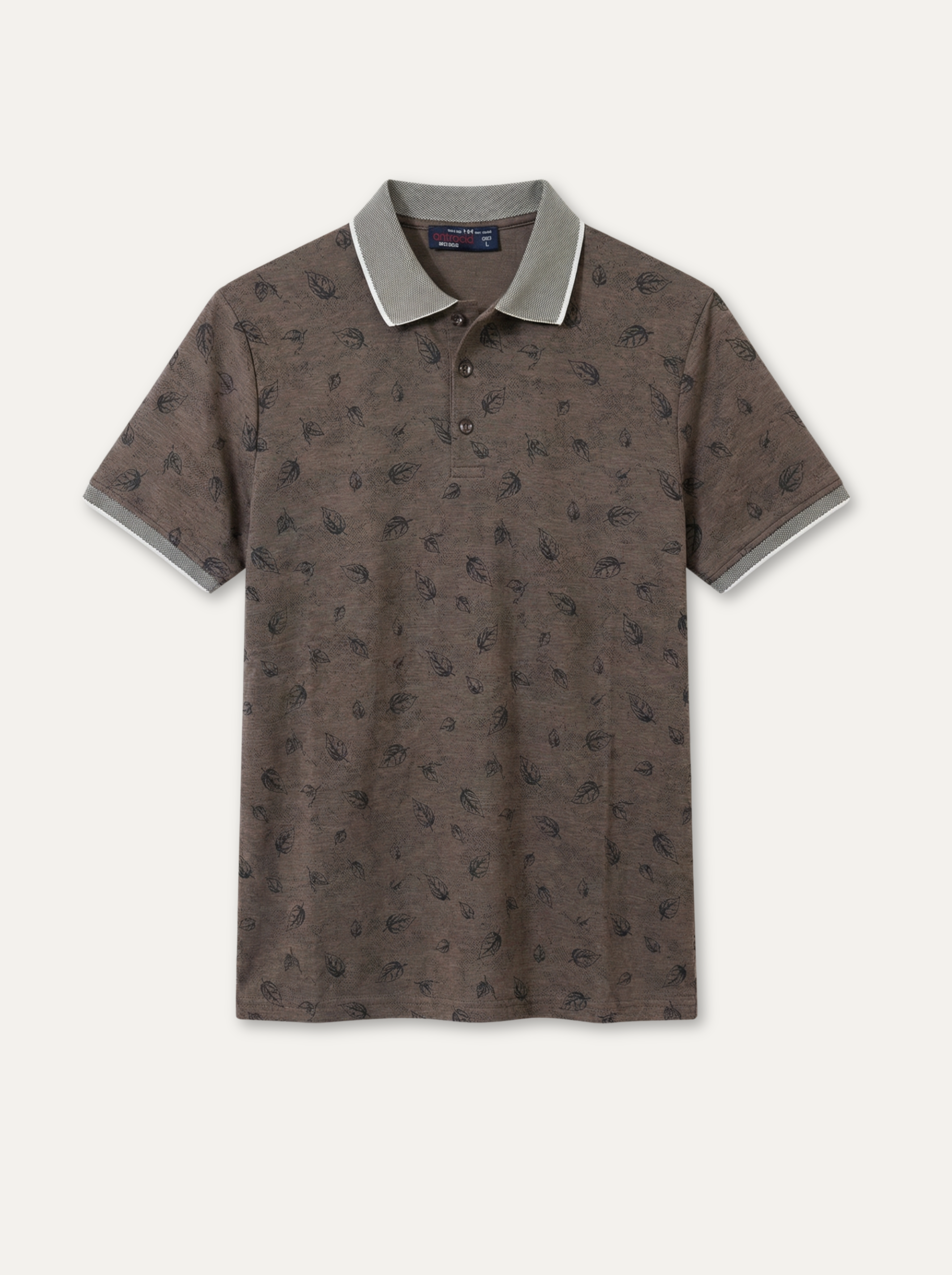 Pánska polokošeľa s rastlinným vzorom - bavlnená, elegantná, moderná - Franco fashion