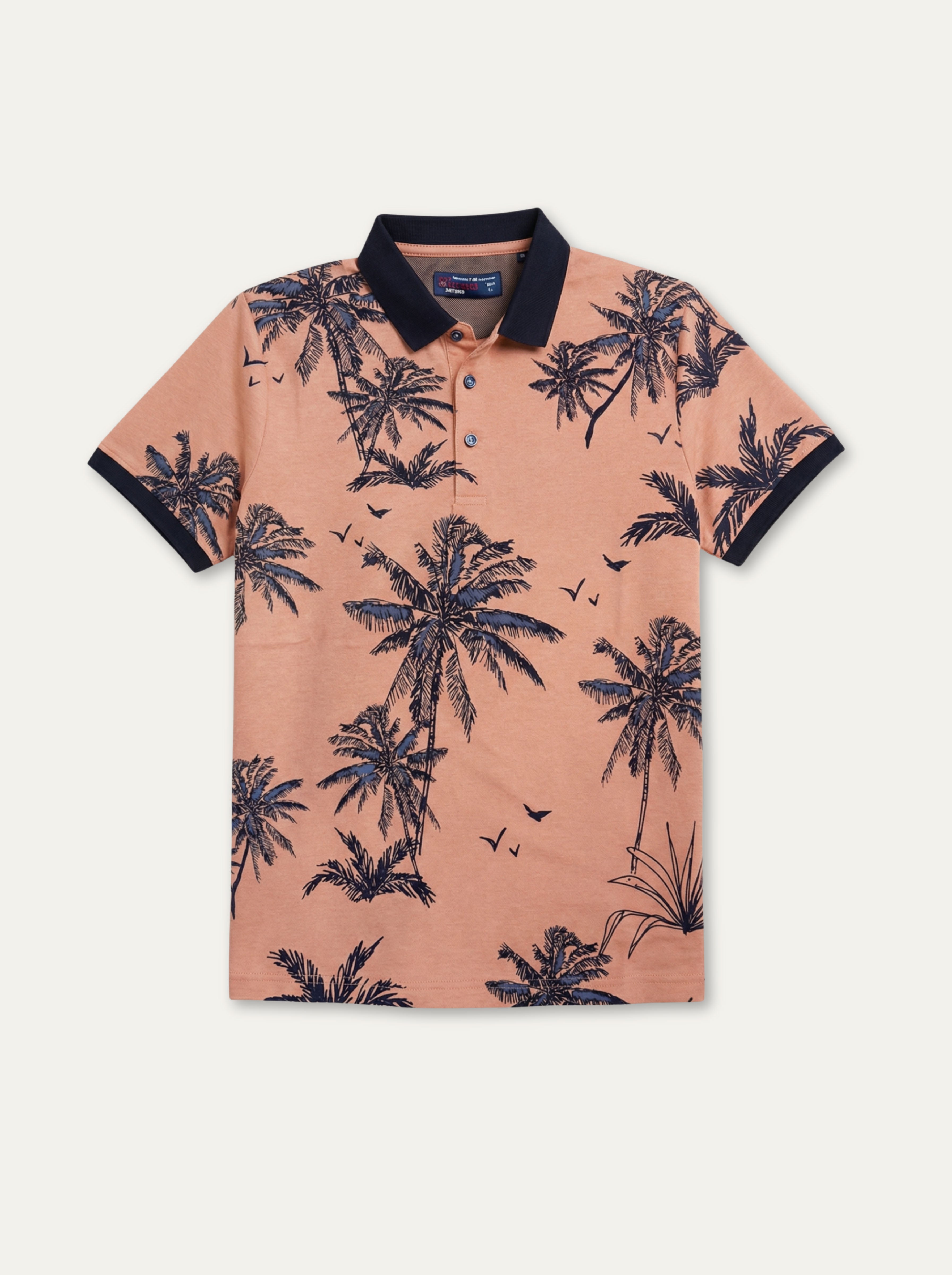 Pánska polokošeľa s tropickým vzorom - bavlnená, letná, moderná - Franco fashion