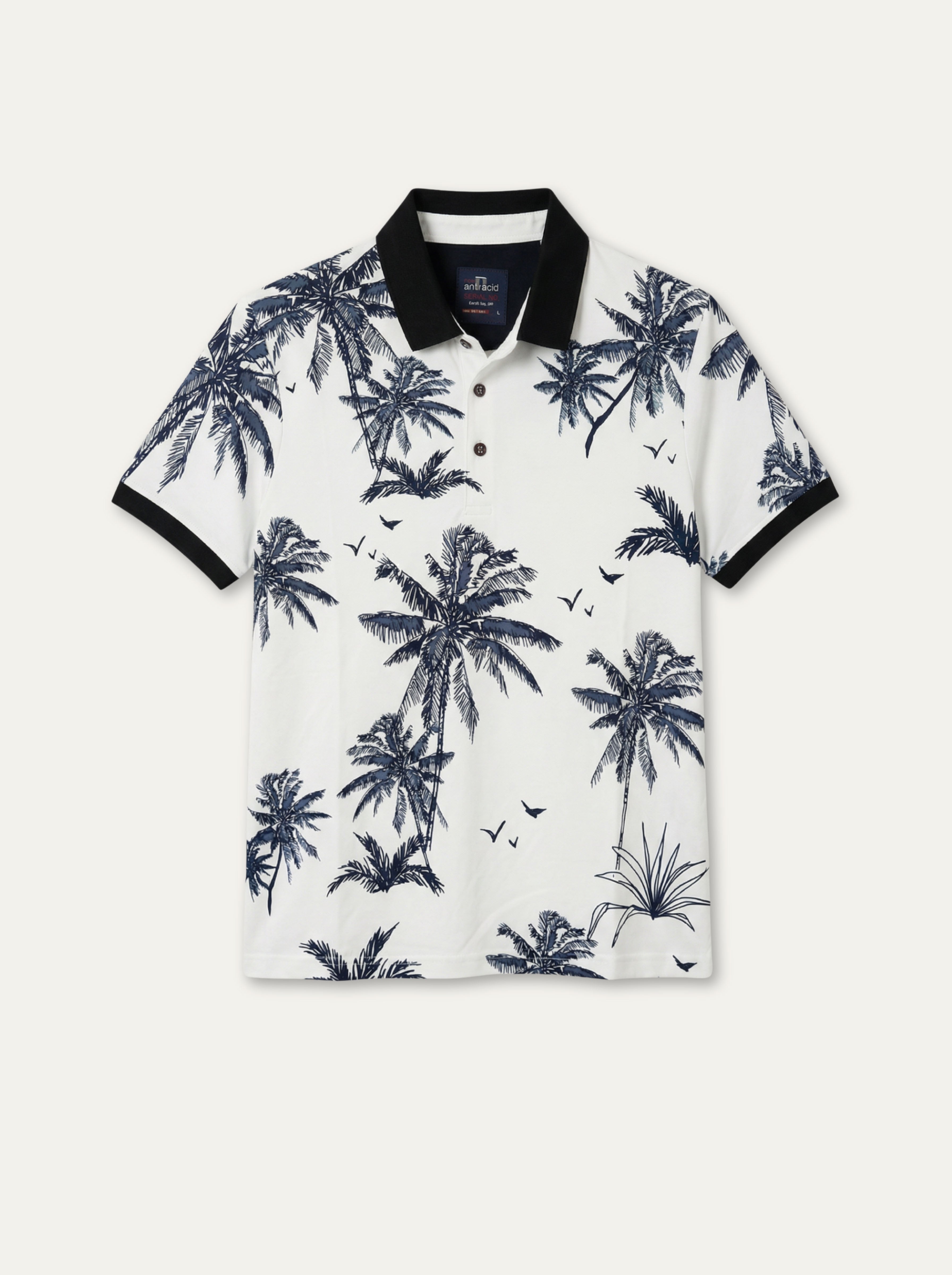 Pánska polokošeľa s tropickým vzorom - bavlnená, letná, moderná - Franco fashion