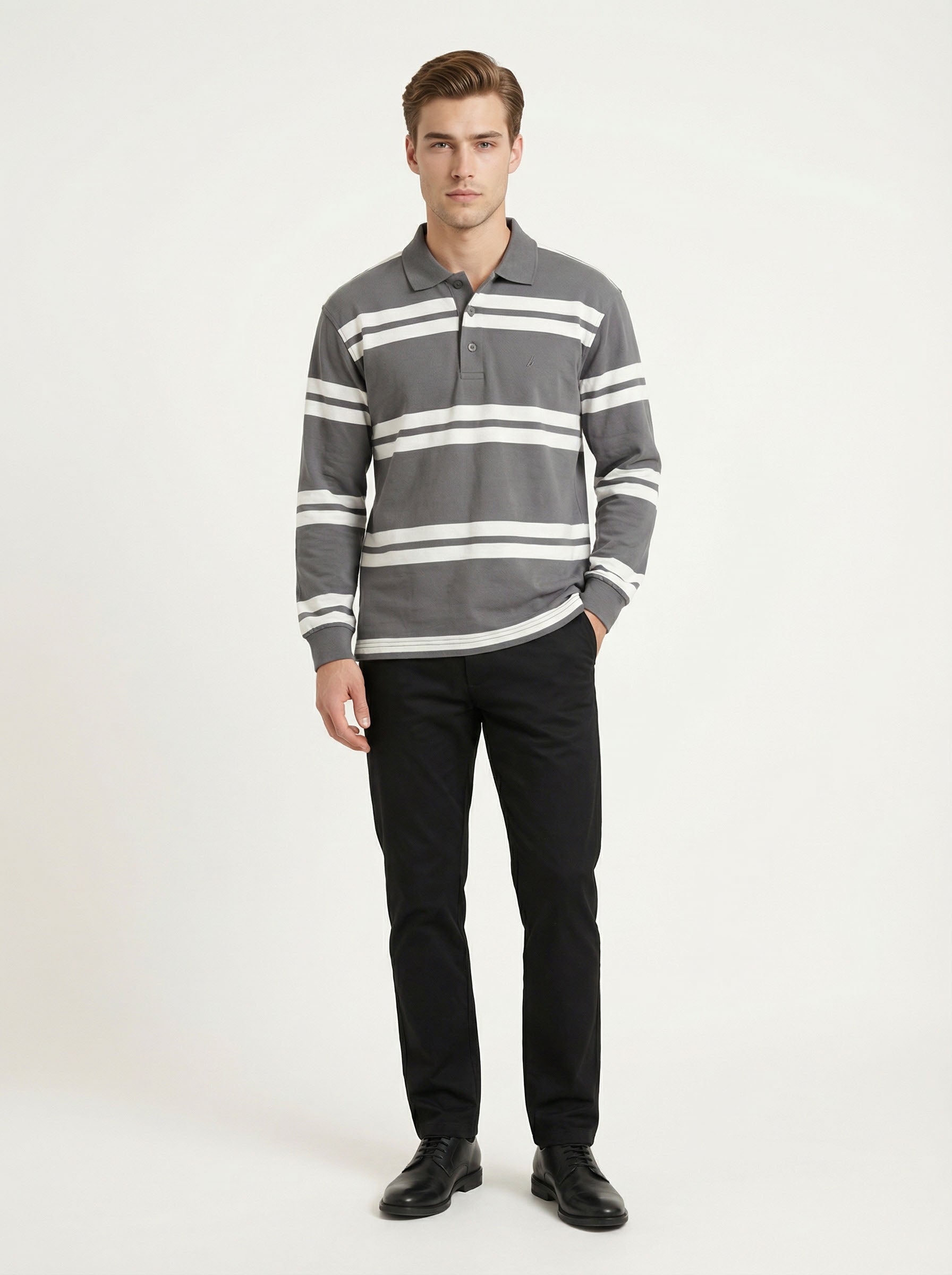 Pánska polokošeľa s výrazným pruhovaným vzorom Metro Star - Franco fashion