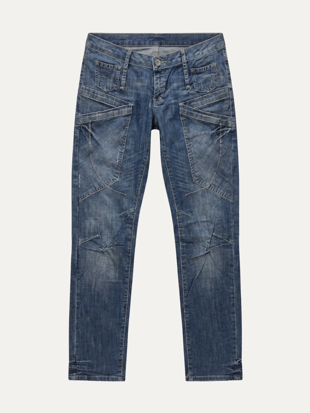 Pánske Džínsy – Antracitová Cargo Moto Jacquard Vintage Straight -49 - Franco fashion