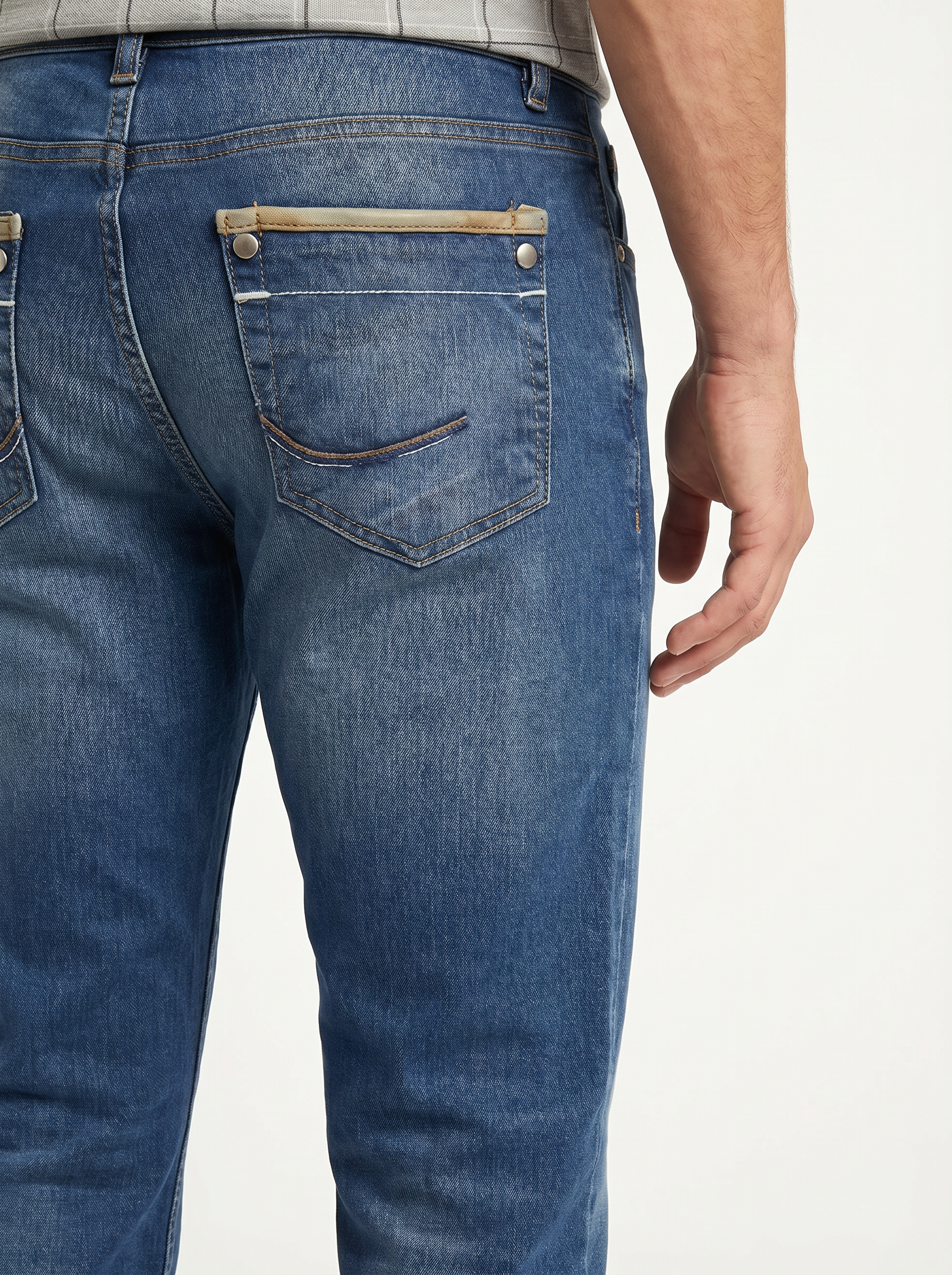 Pánske Džínsy – Modrá Bootcut Vintage -12 - Franco fashion