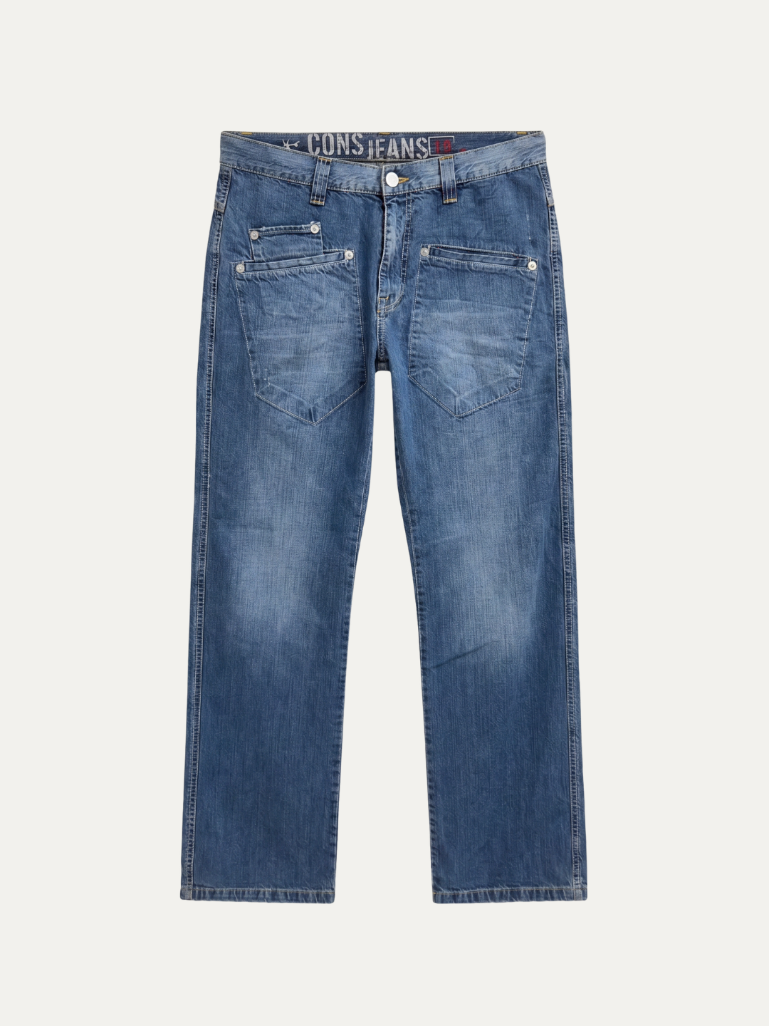 Pánske Džínsy – Modrá Vintage Cargo Vrecká -10 - Franco fashion