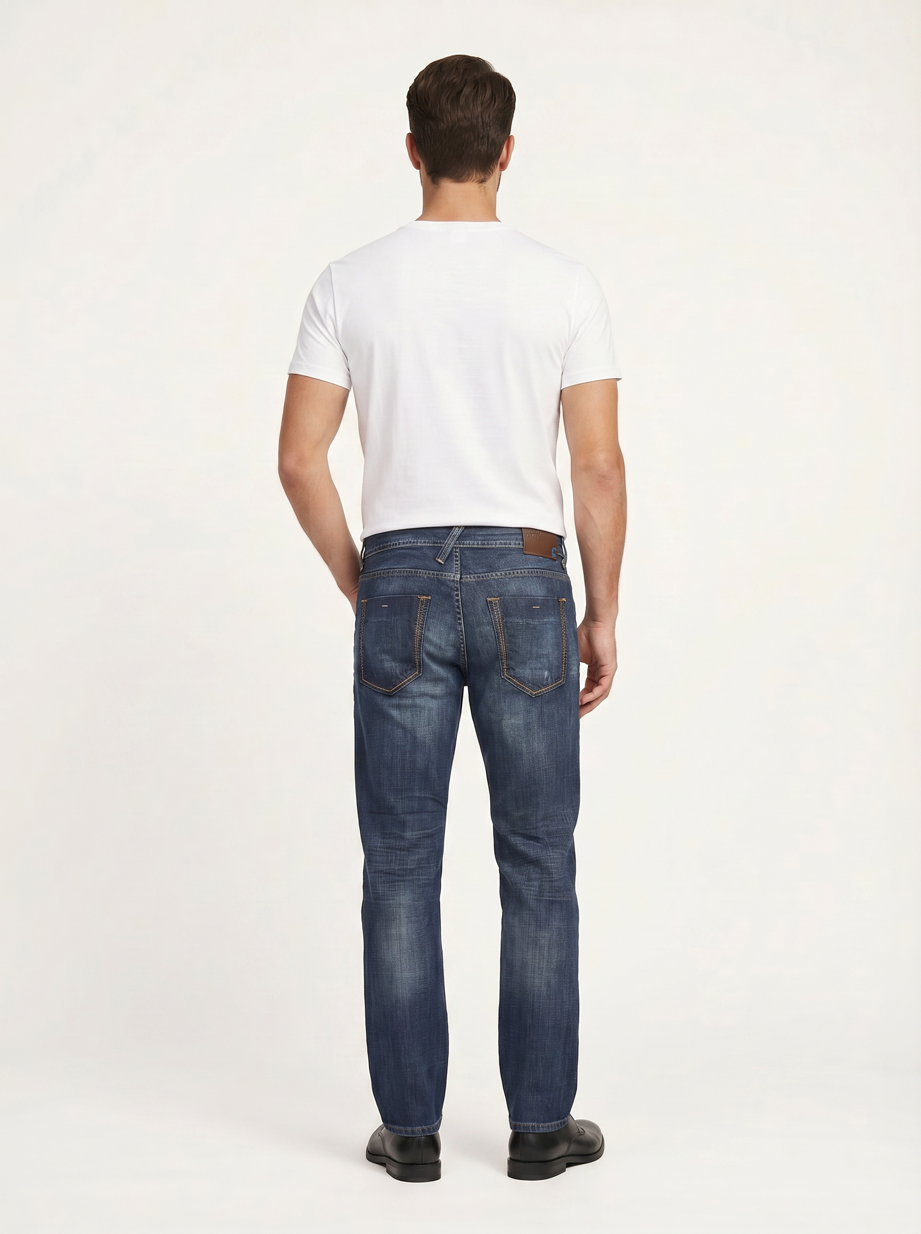 Pánske Džínsy – Modrá Vintage Relaxed Fit -6 - Franco fashion