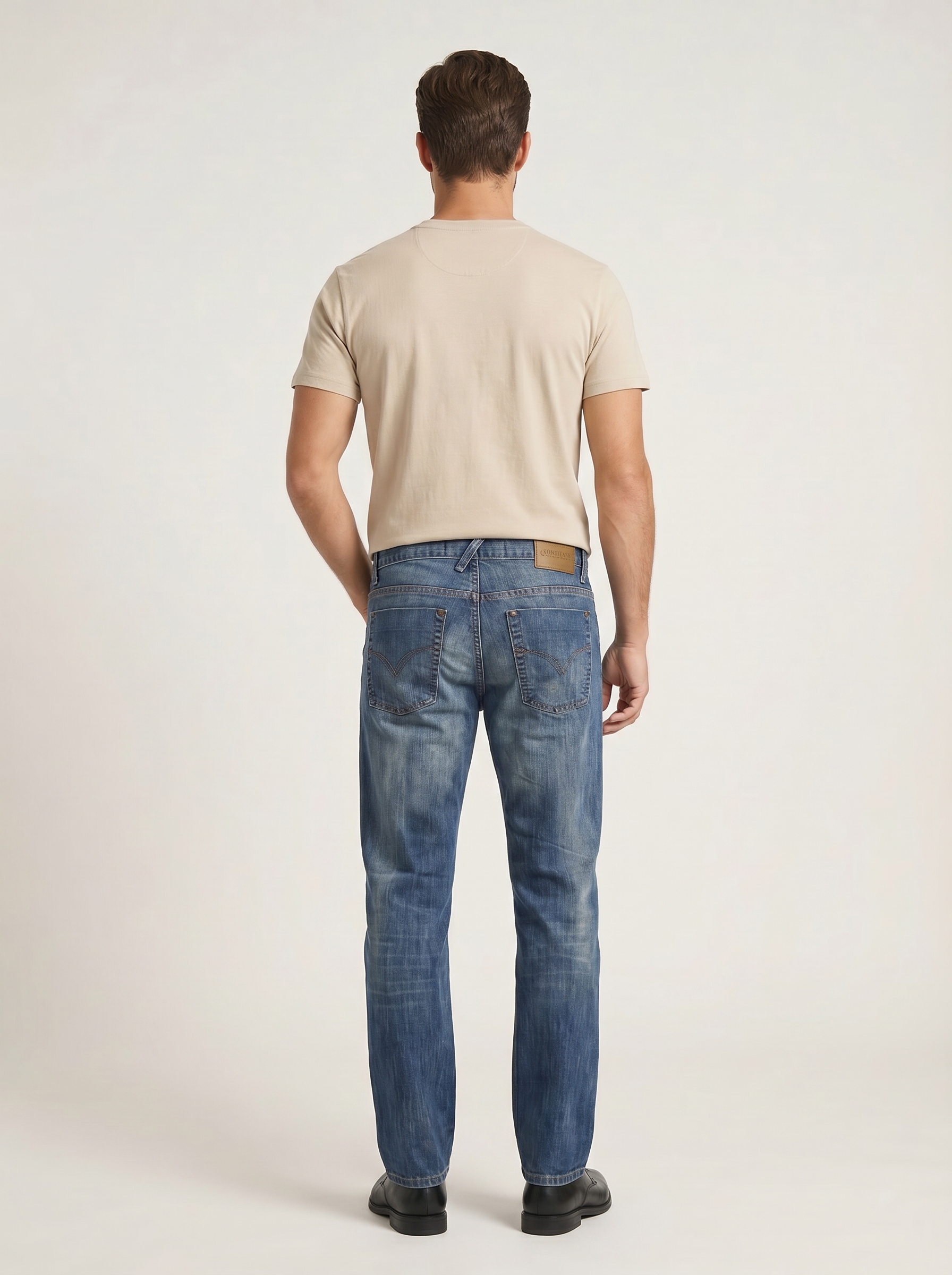 Pánske Džínsy – Modrá Vintage Whisker Wash -16 - Franco fashion