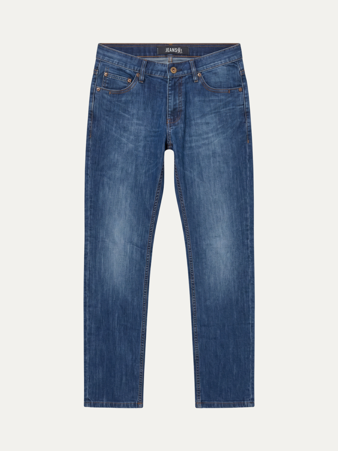 Pánske Džínsy – Stredná Modrá Slim Straight -15 - Franco fashion