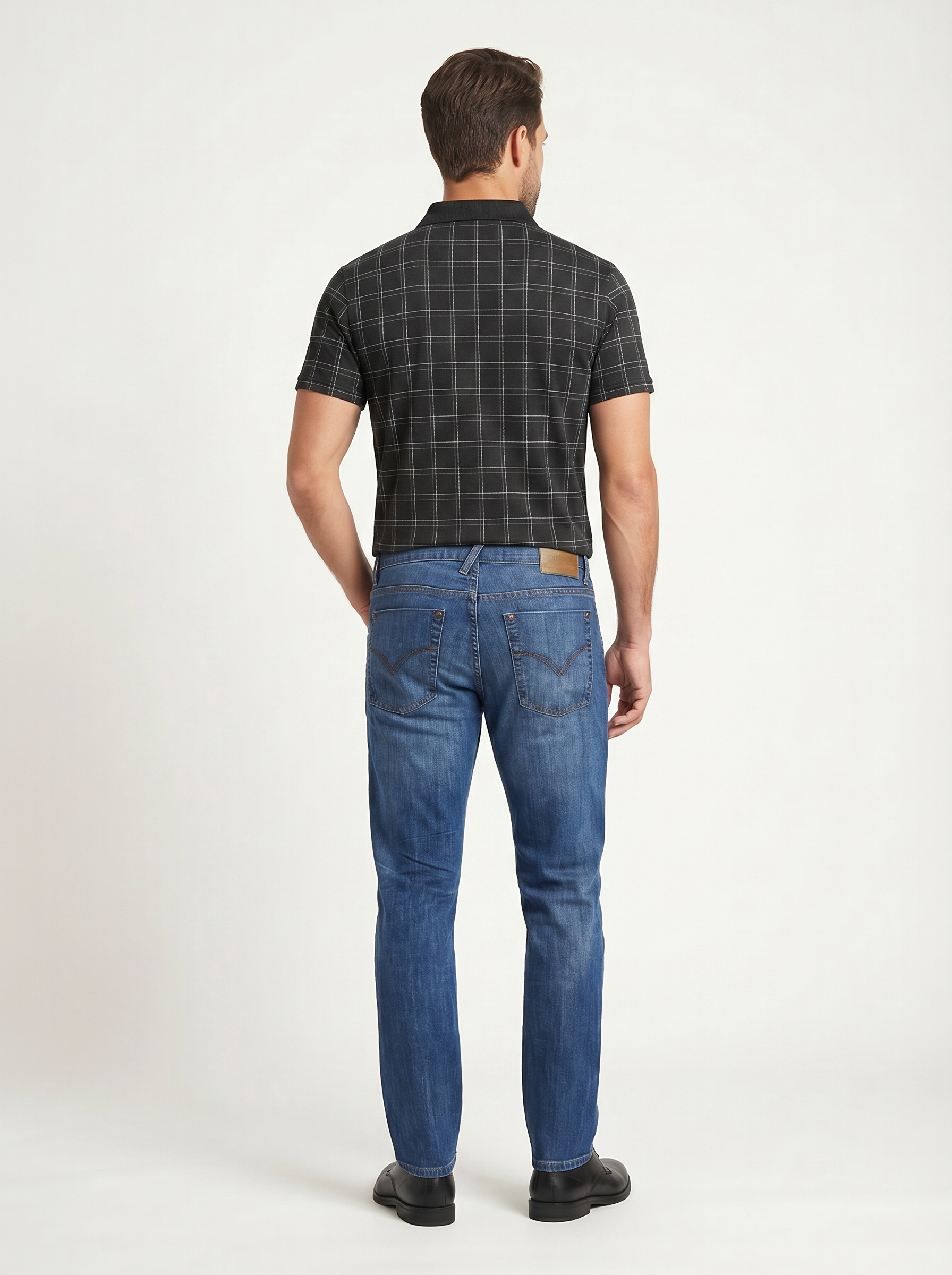 Pánske Džínsy – Stredná Modrá Slim Straight -15 - Franco fashion