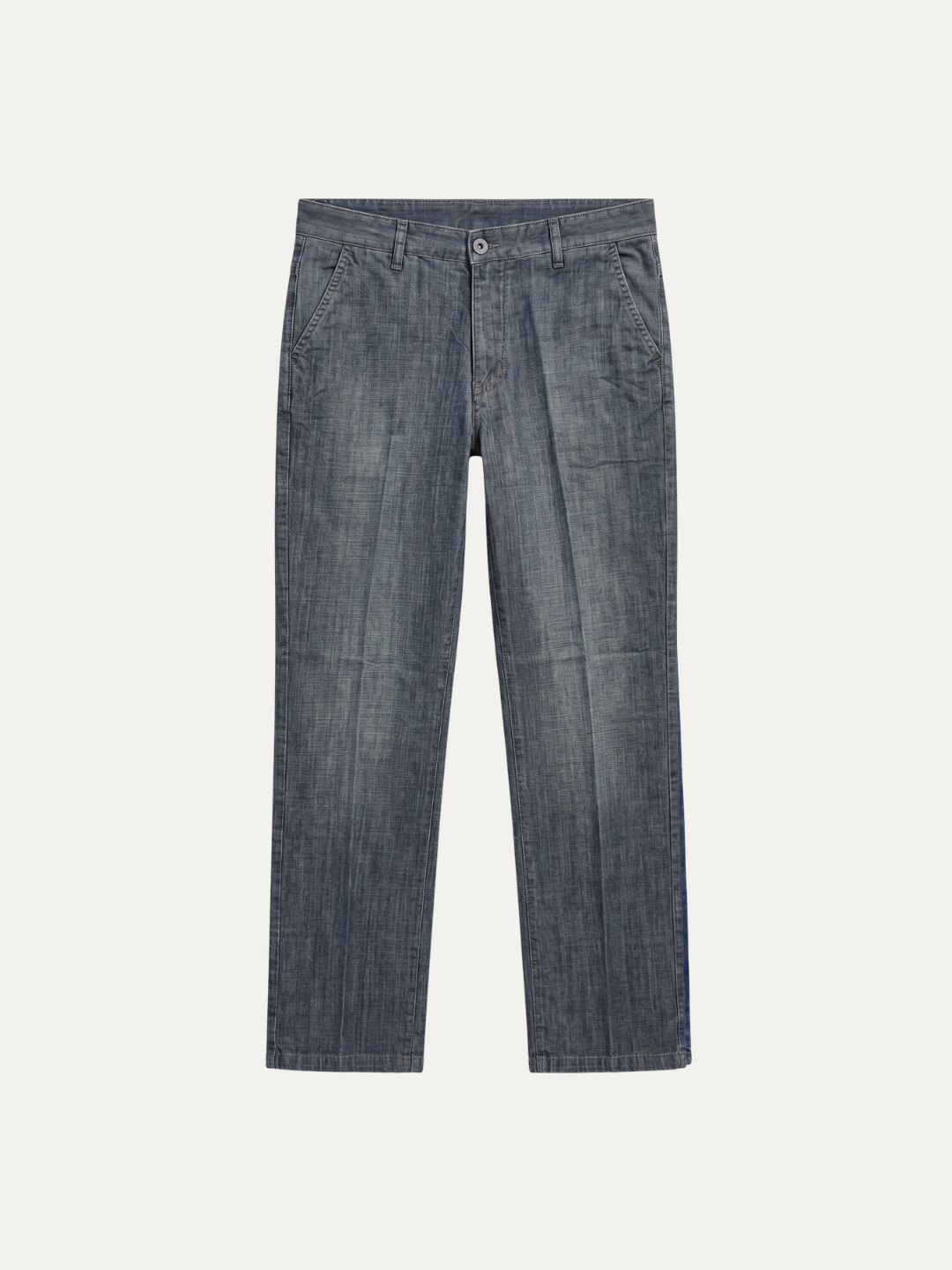 Pánske Džínsy – Šedá Chino Straight Fit -7 - Franco fashion