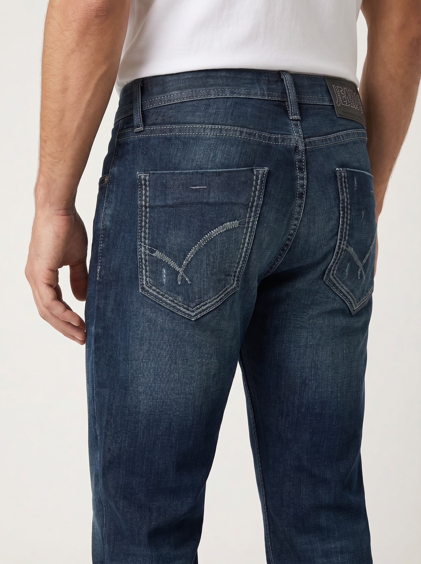 Pánske džínsy – Tmavo Modrá Vintage Wash - 1 - Franco fashion