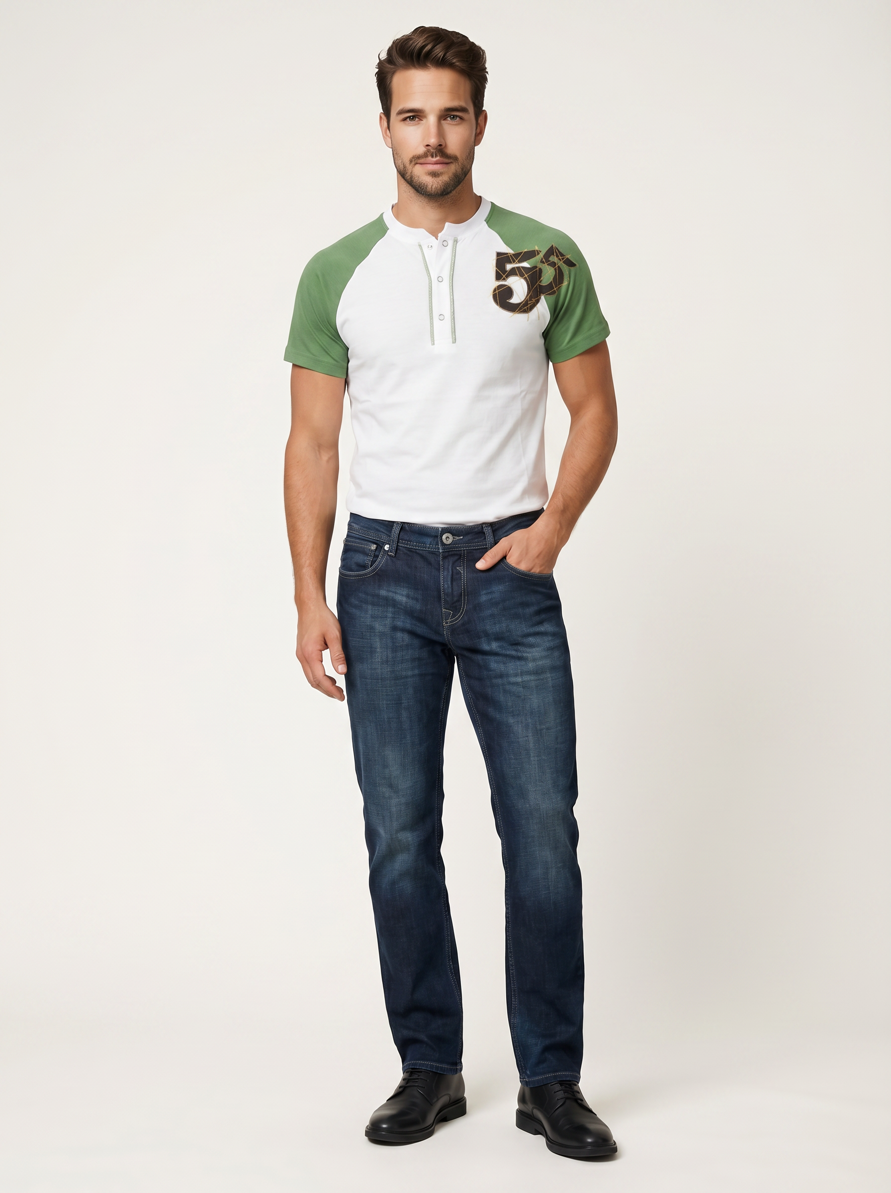 Pánske džínsy – Tmavo Modrá Vintage Wash - 1 - Franco fashion