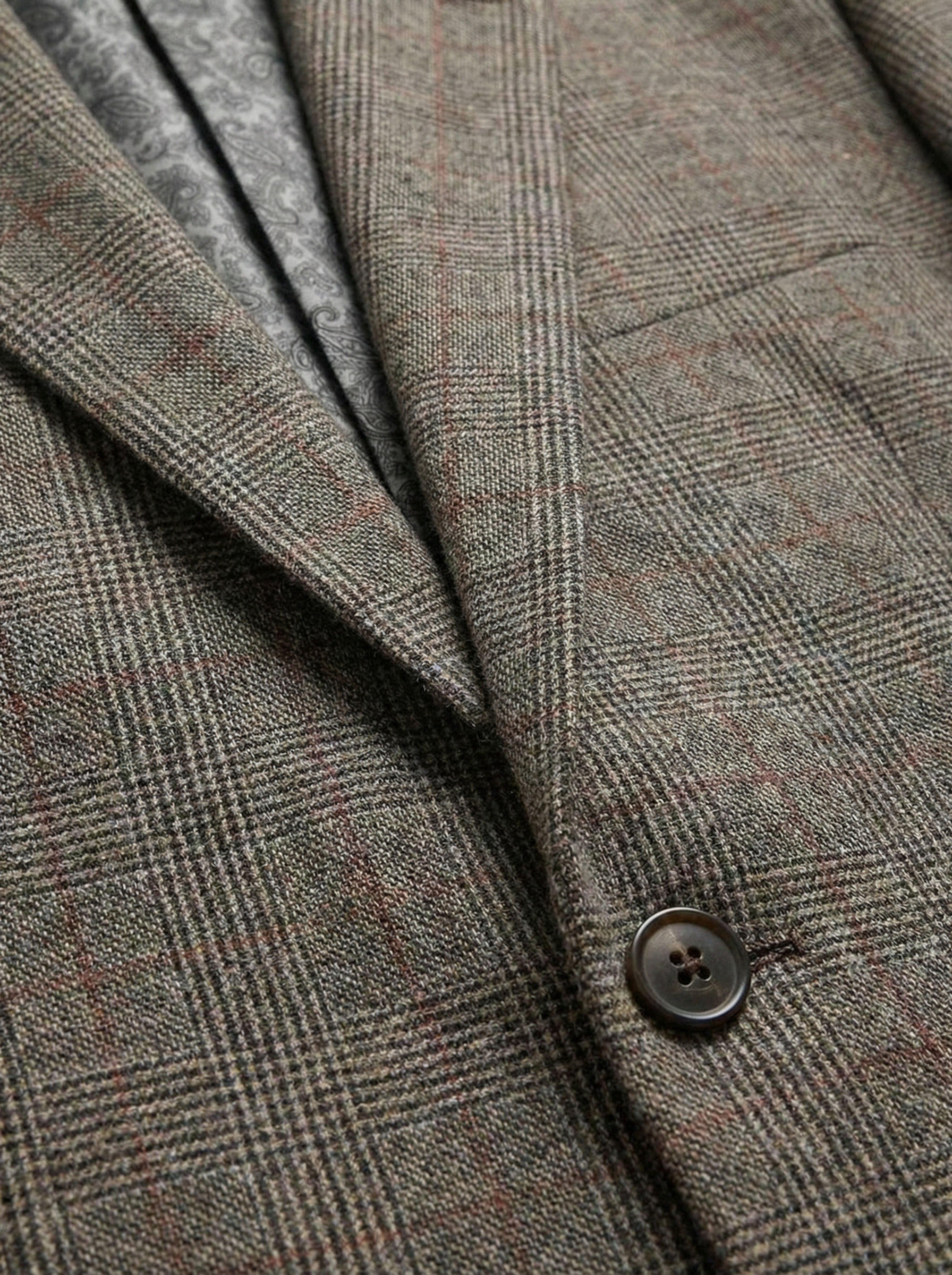 Pánske sako AMANN  s karo vzorom a florálnou podšívkou - Franco fashion