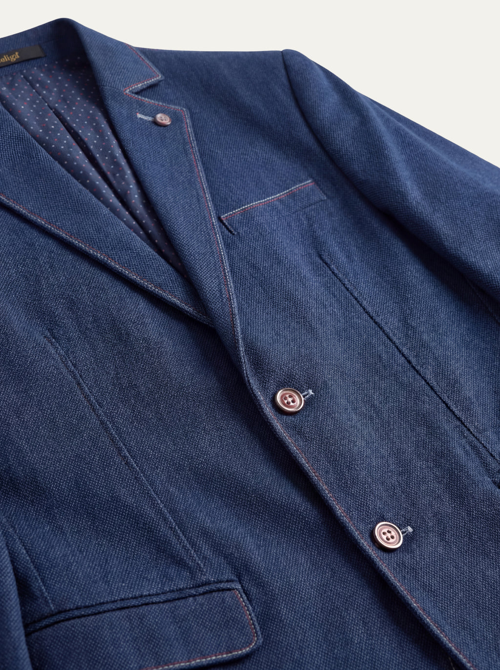 Pánske sako NAVY  s kontrastnými detailmi - Franco fashion