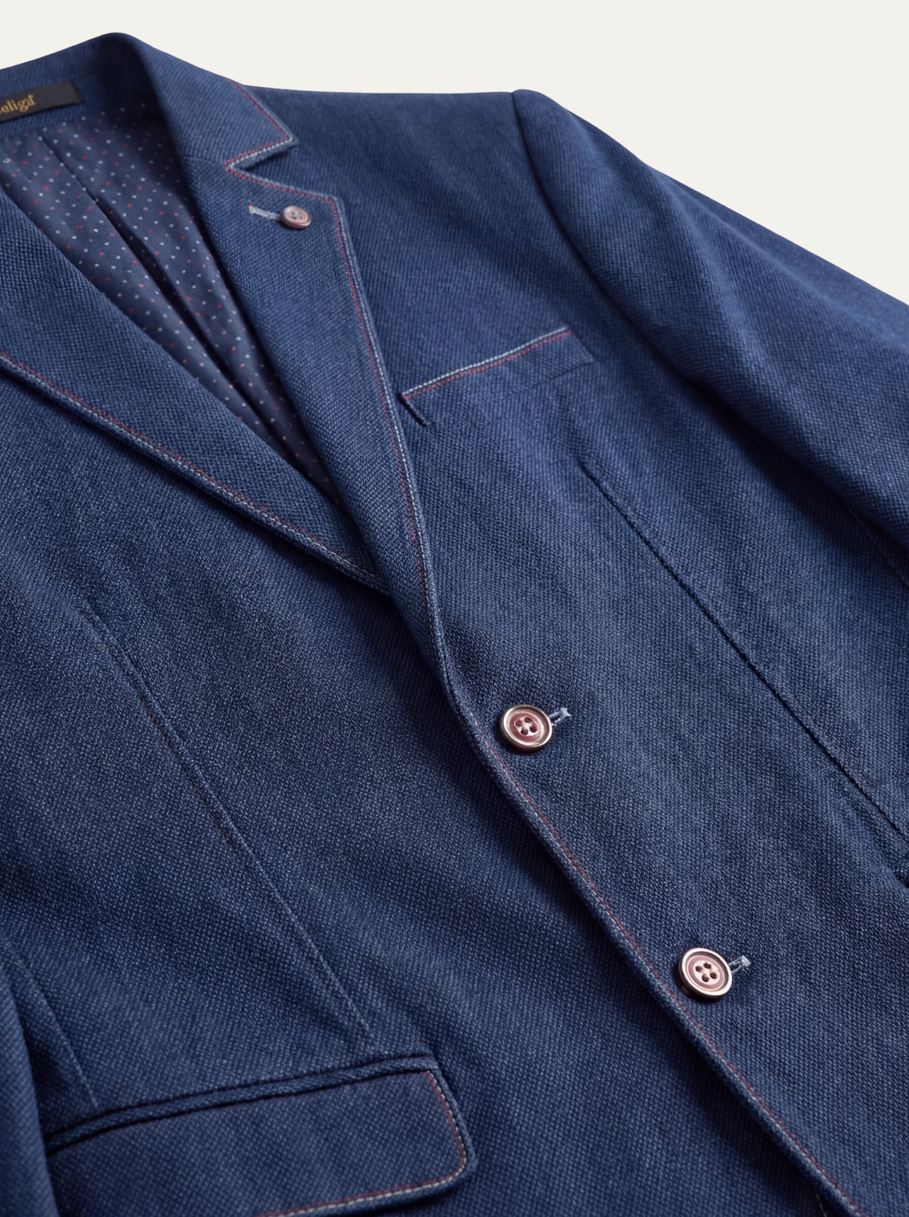 Pánske sako NAVY  s kontrastnými detailmi - Franco fashion