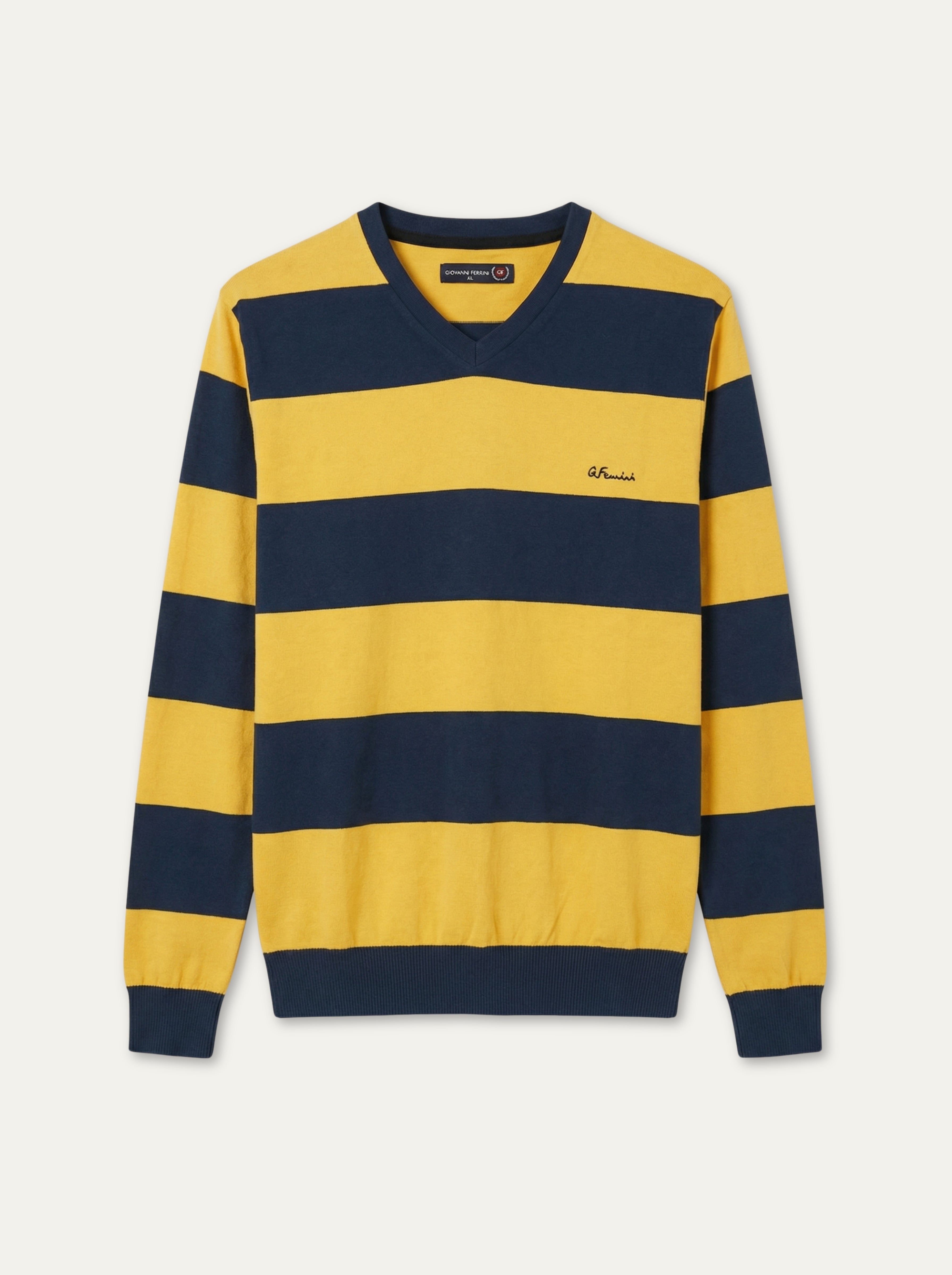 Pánske tričko Giovanni Ferrini s pruhmi a dlhým rukávom - Franco fashion