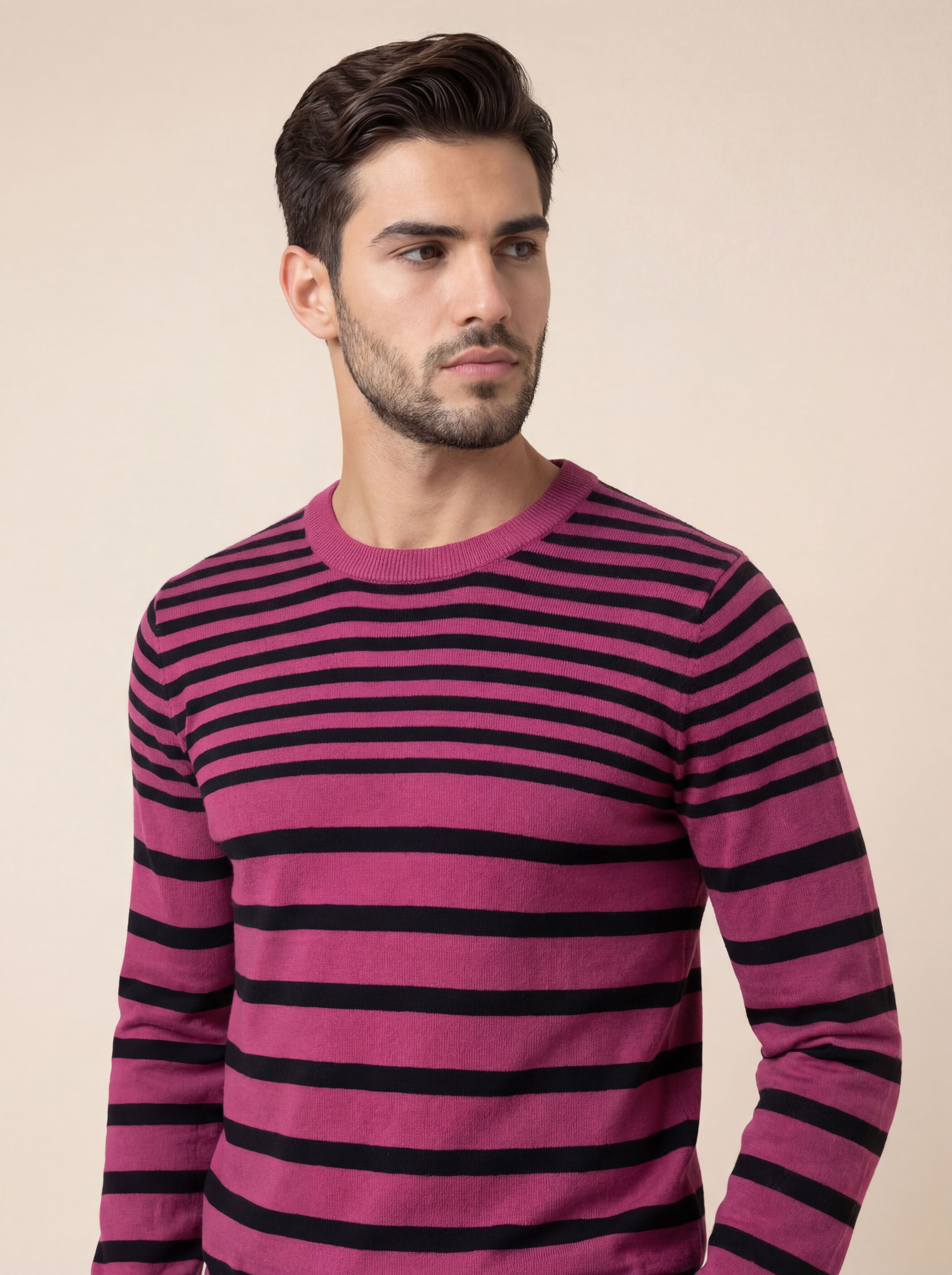 Pánsky Pulóver Giovanni Ferinni s Pásikmi - Pruhovaný Pulóver