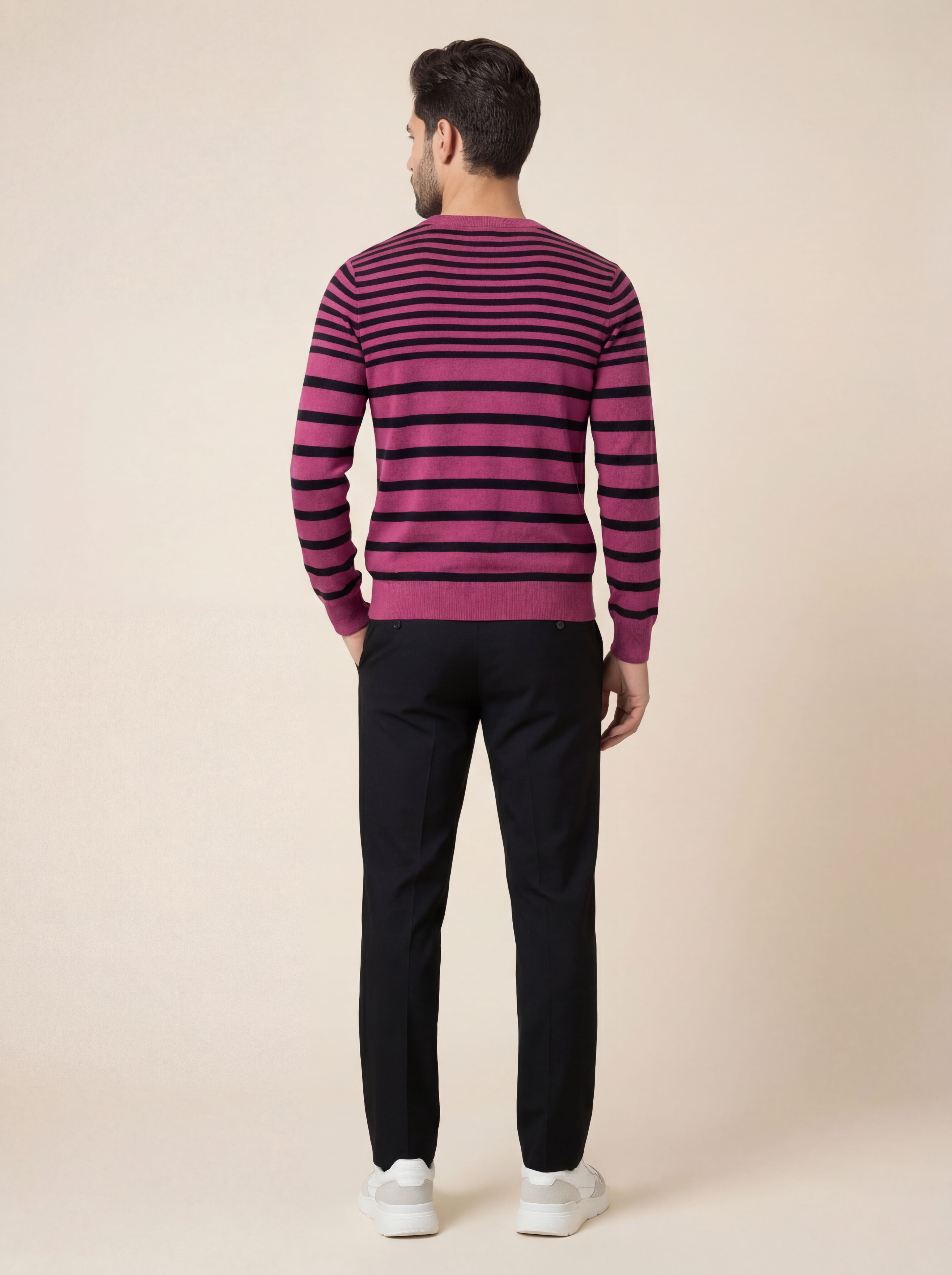 Pánsky Pulóver Giovanni Ferinni s Pásikmi - Pruhovaný Pulóver