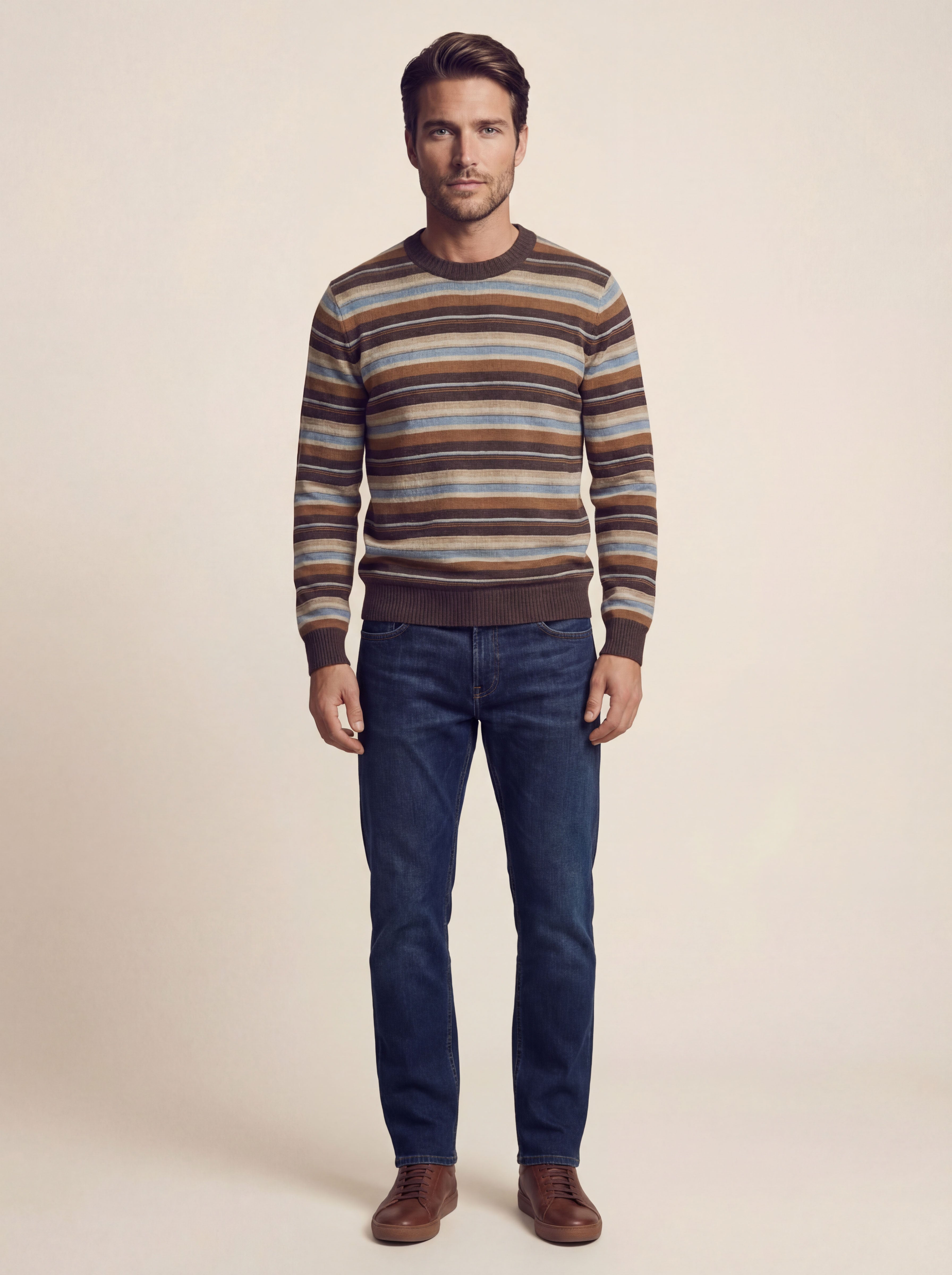 Pánsky Pulóver Cons Jeans Svetlomodrý - Casual Pulóver