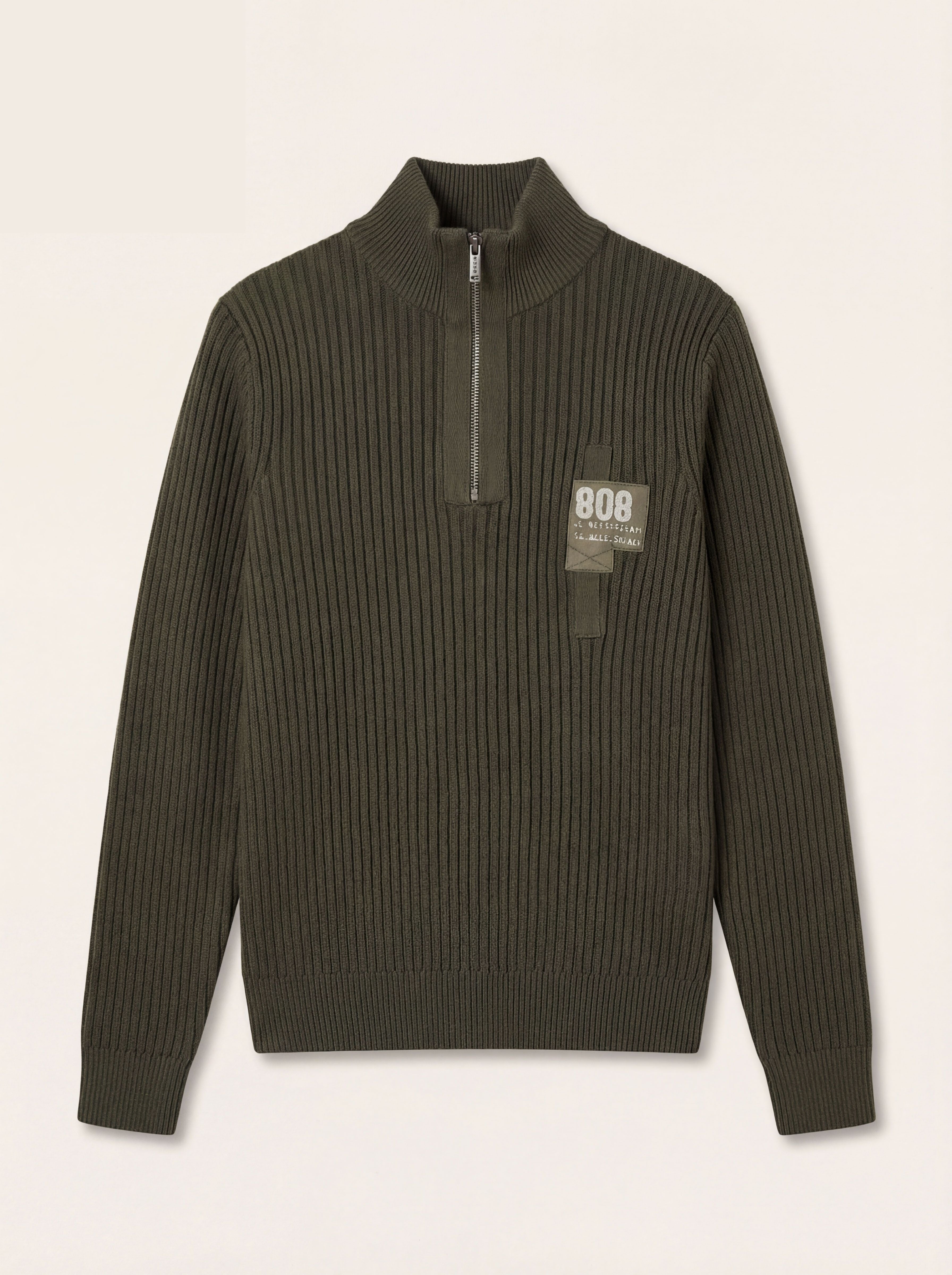 Pánsky Pulóver Cons Jeans so Stojačikom na Zips - Casual Pulóver